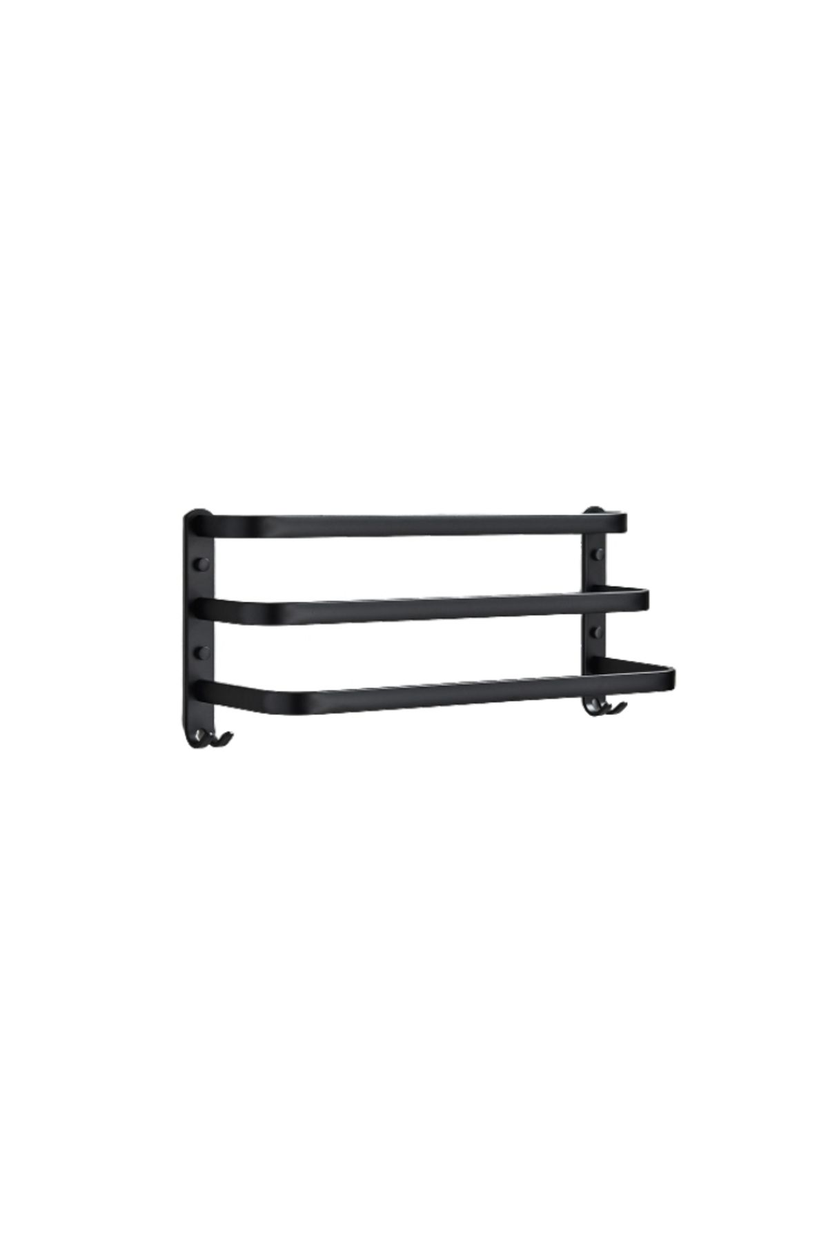 Blackswan Design Suport Prosoape Baie, Blackswan, Tip M13, Triplu, Model Negru Mat Cu Agatoare, 50 Cm - One Size