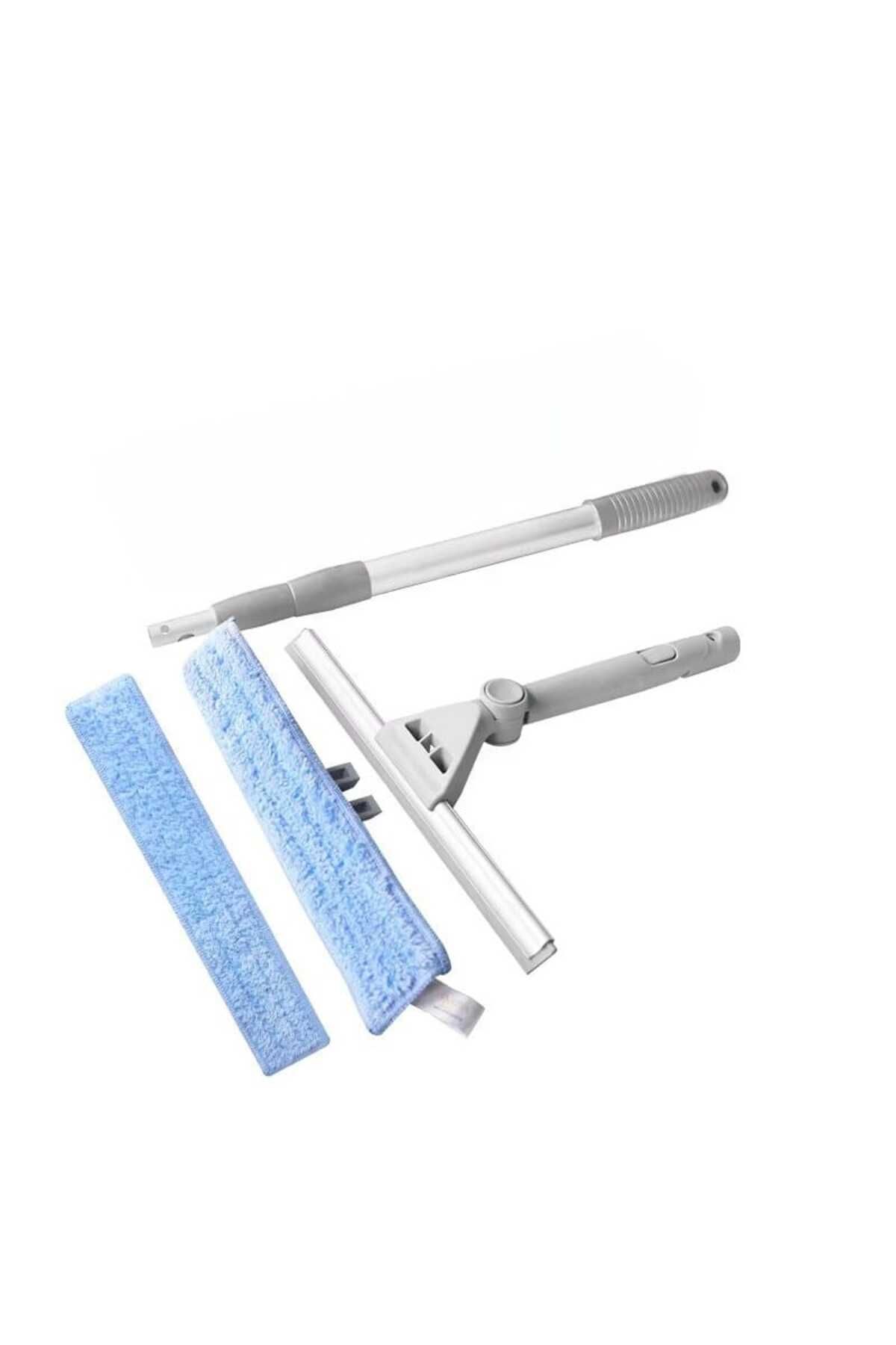 MARYALEX-Professional 2-in-1 window wiper, 180° rotating, with 2 removable microfiber cloths 6