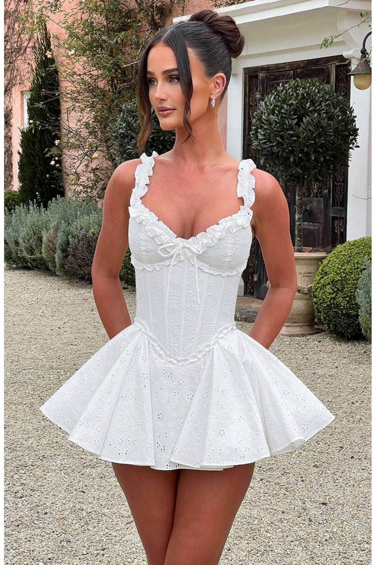 PleasureOfSilk Brode Mini Elbise