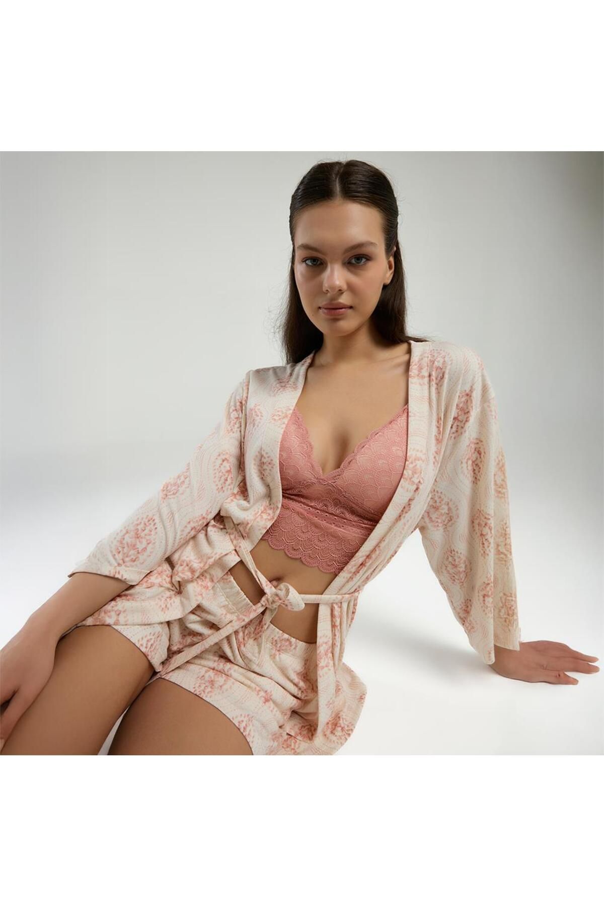 Arnetta 3260S Kadın 3lü Yazlık Pijama Takım