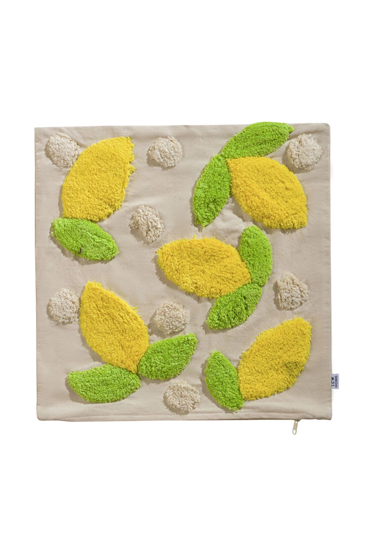 LC Waikiki Sari Limon Nakışlı Kırlent Kılıfı 45x45 Cm