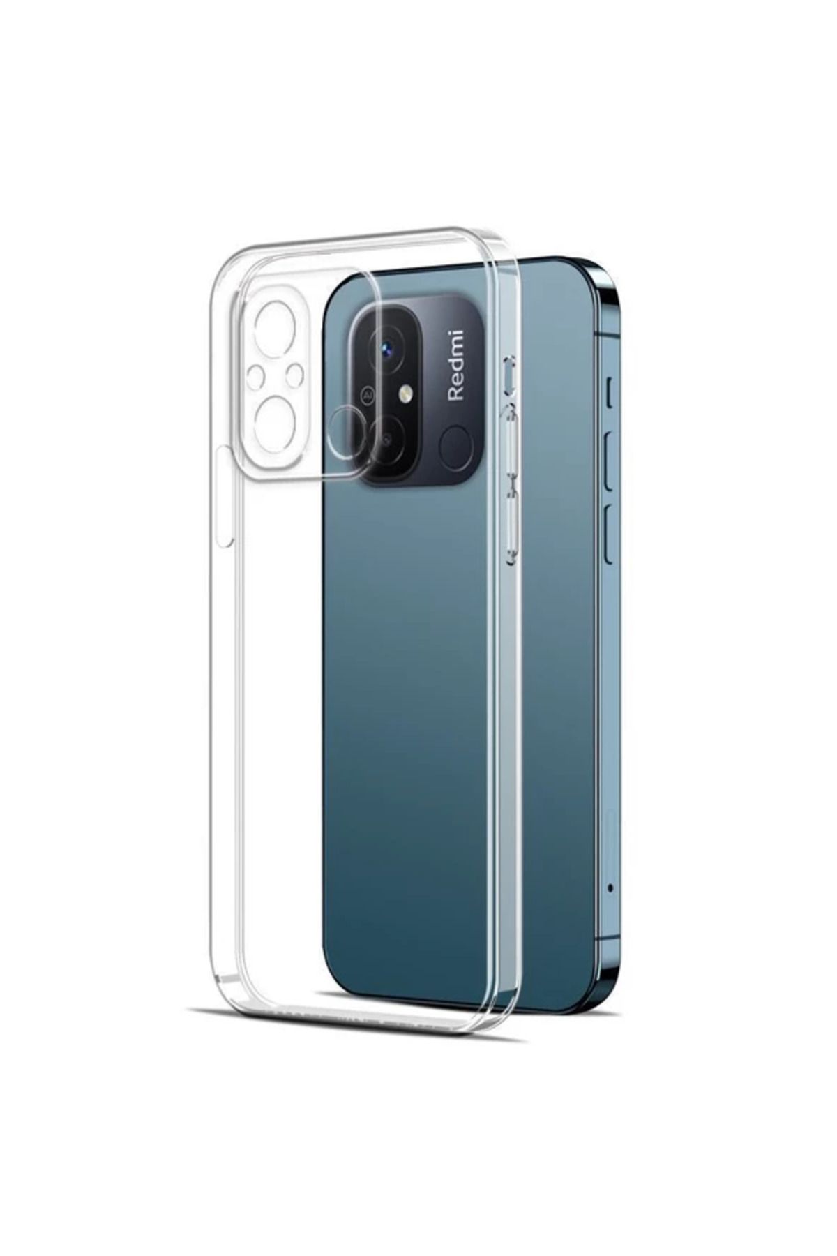 Glazef REDMİ 12 Şeffaf Kılıf Kamera Korumalı Ultra İnce Esnek Kılıf