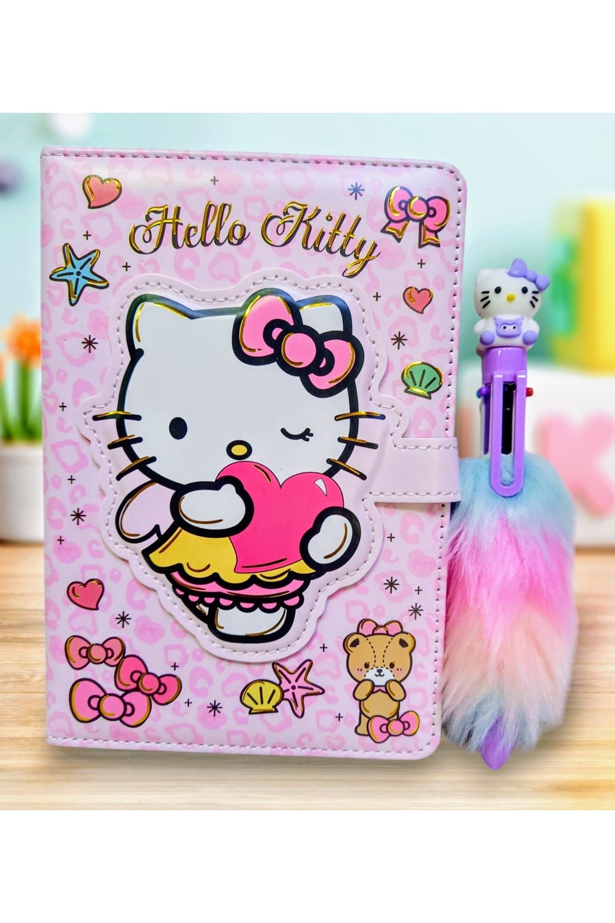 izmir yazici servis Hello Ktty Süslü Not Defteri Mıknatıslı Kapak Not Haftalık Aylık Planlayıcı 3 Ü Bir Arada 14x20 Cm