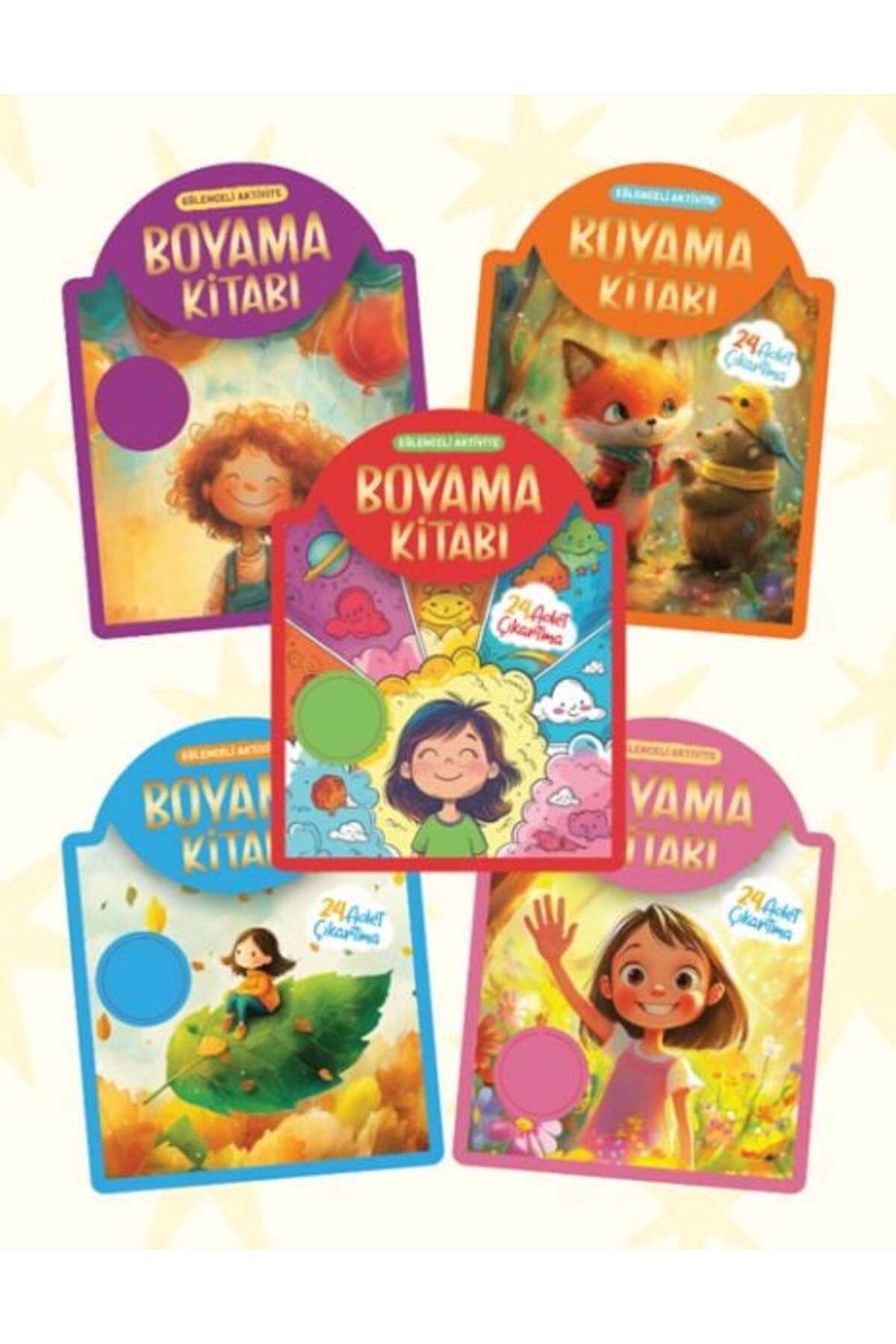 Destek Yayınları Çıkartmalı Boyama Kitabı 5 Kitap Set
