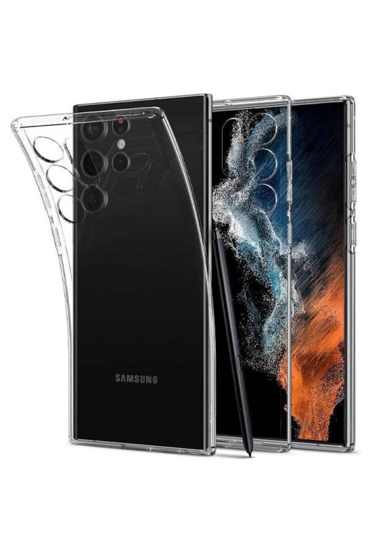 Glazef GALAXY S22 ULTRA Şeffaf Kılıf Kamera Korumalı Ultra İnce Esnek Kılıf