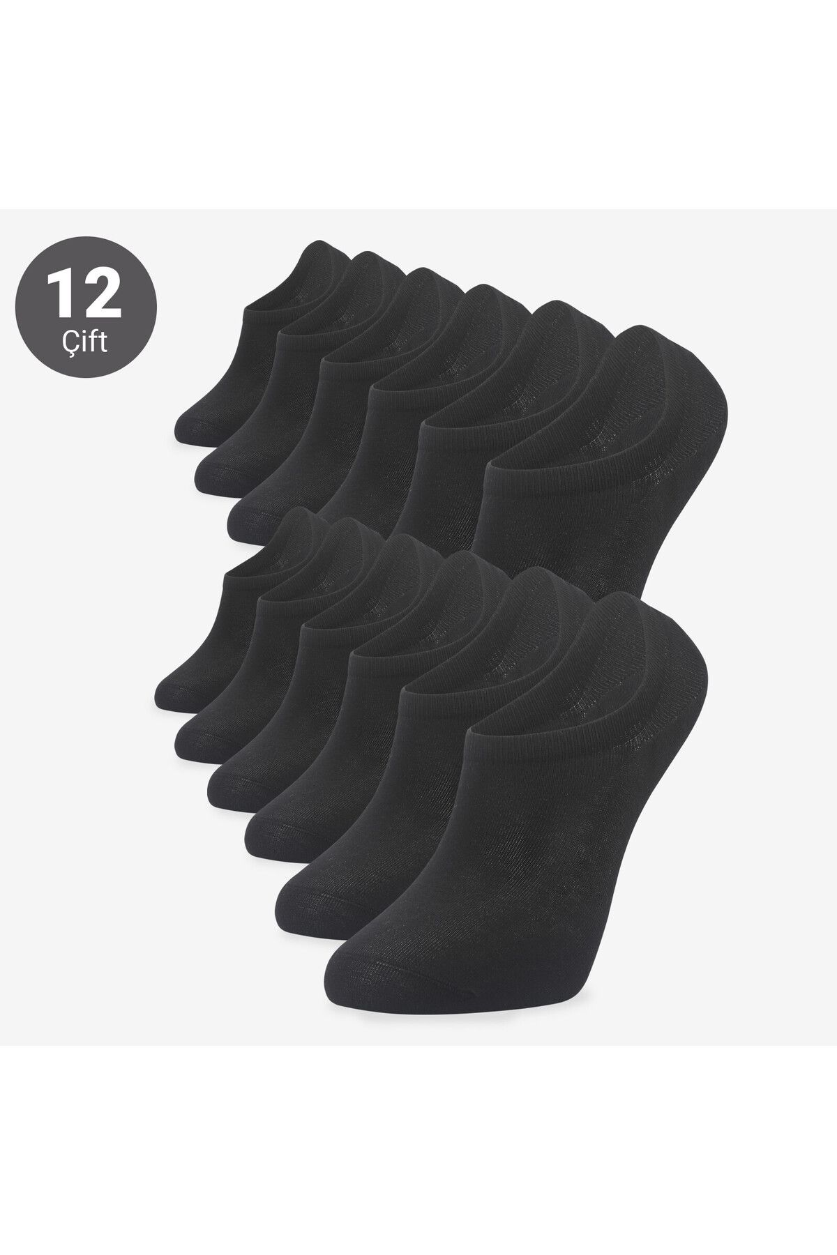 BEYAZTOPTAN %100 KALİTELİ KADIN BAMBU 12'Lİ SİYAH BAMBU PATİK