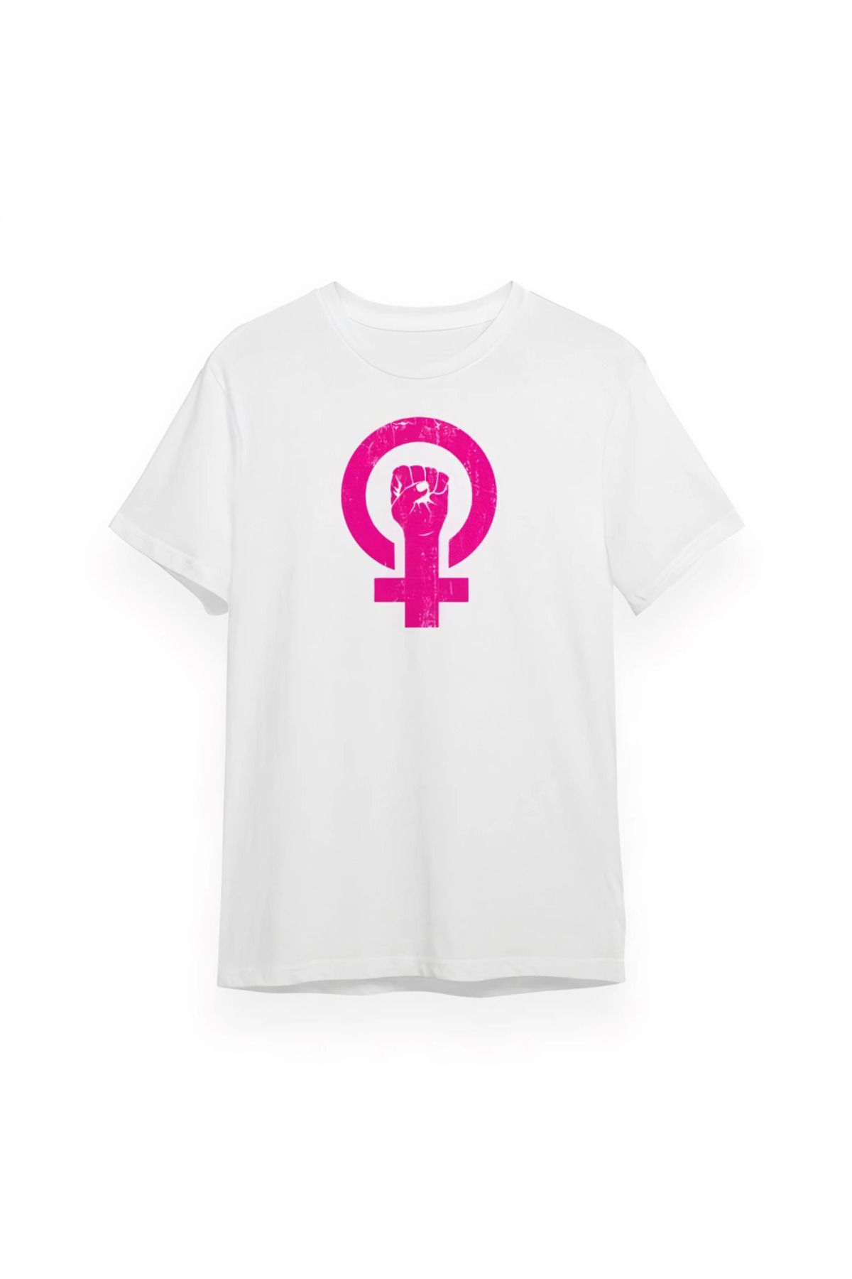 Gökyüzü Moda 8 Mart Dünya Kadınlar Günü İçin Özel Baskılı T-shirt - Beyaz