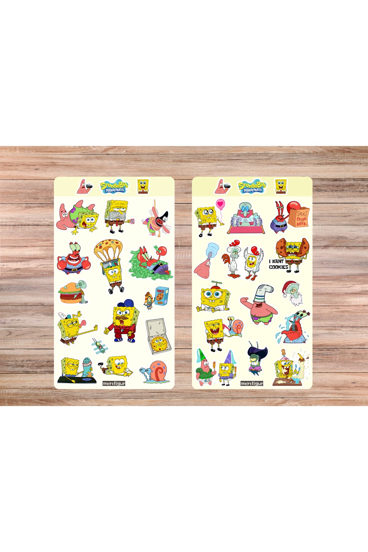mertfigur Sunger Bob Patrick Anime Sticker Etiket