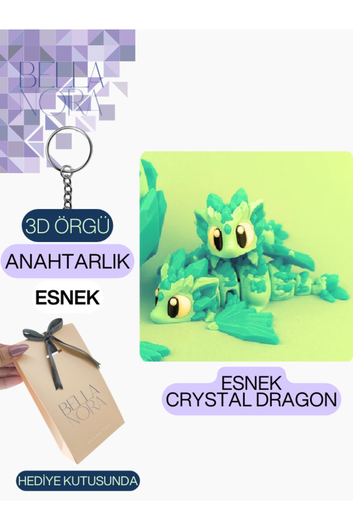 Bellanora Örgü Anahtarlık En Sevilen Animasyon Çizgi Film Hayvan Kahramanları Amigurumi Özel Hediye Kutusunda