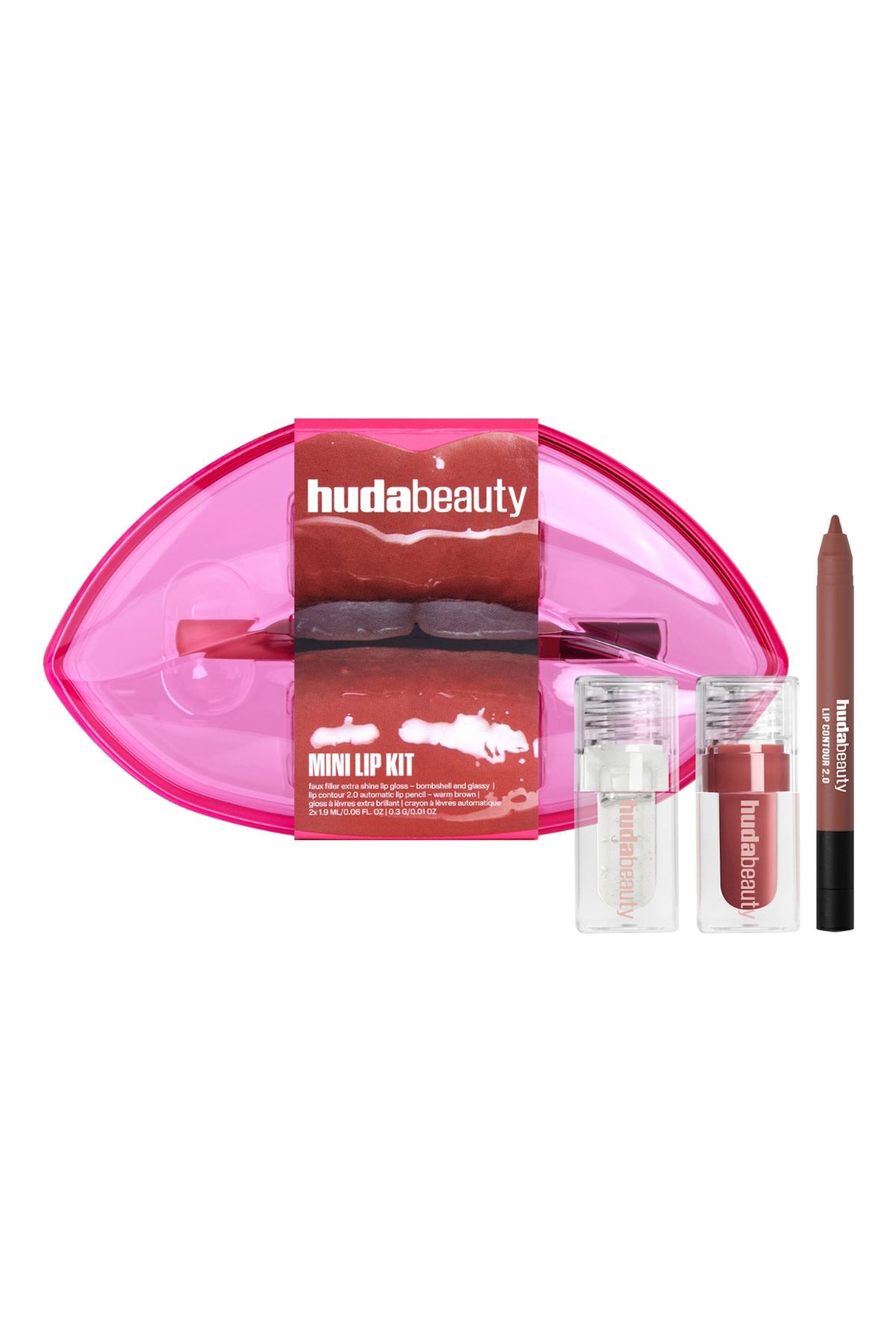 Huda Beauty Mini Lip Kit Dudak Makyajı Seti 2x1,9 ml +0.3g Elsbeauty