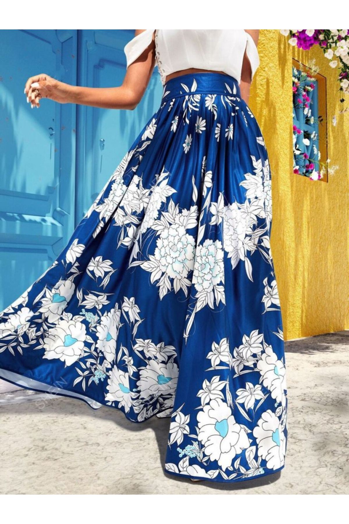 Gökyüzü Moda Kadın Süprem Etek