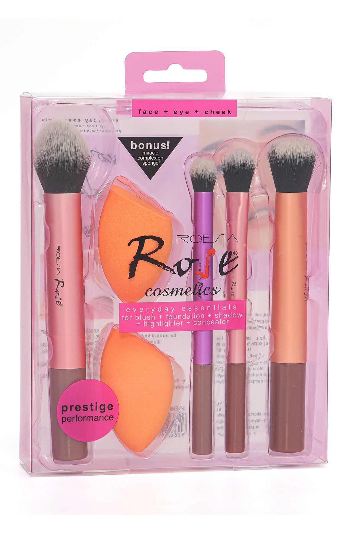 Roesıa Rose Cosmetics Rose Ultra 5'li Makyaj Süngeri & Makyaj Fırça Seti