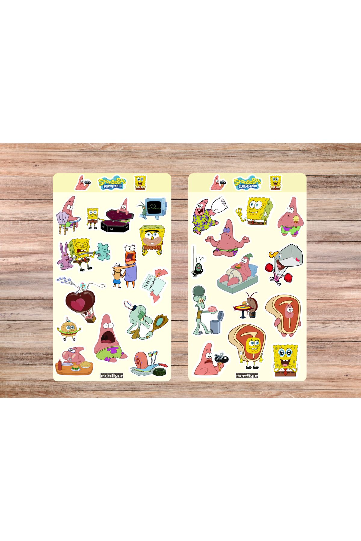 mertfigur Sunger Bob Patrick Anime Sticker Etiket