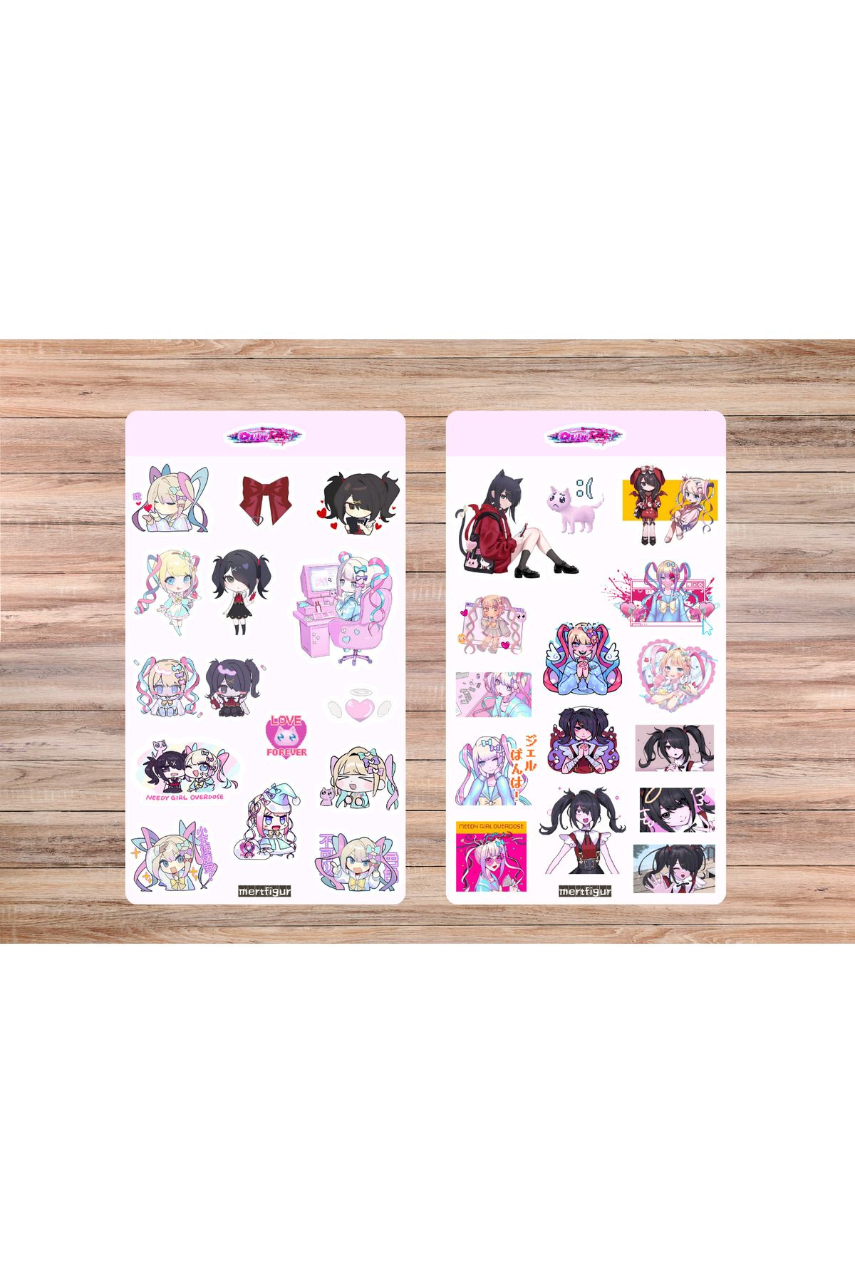 mertfigur Needy Girl Overdose Streamer Anime Sticker Etiket