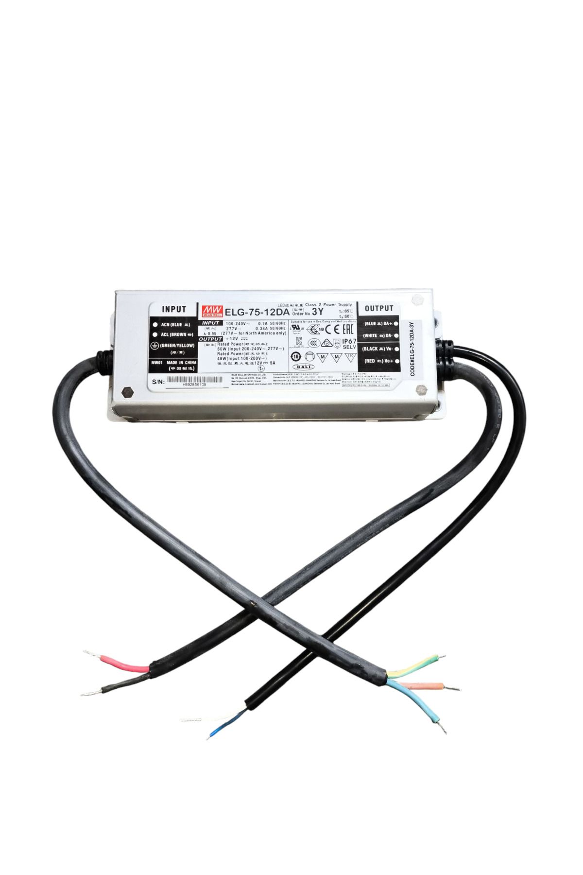 Meanwell 12V 75W toz su dayanimı led sürücüsü