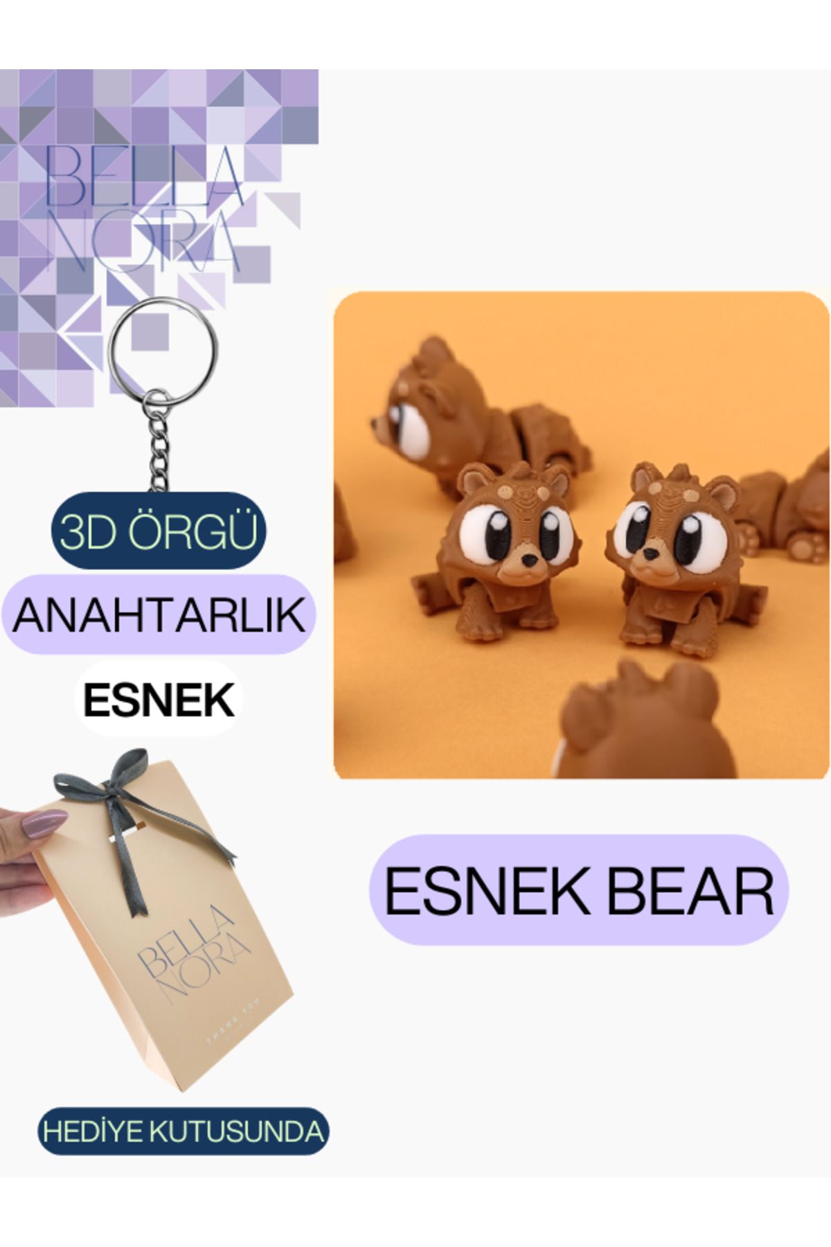 Bellanora Örgü Anahtarlık En Sevilen Animasyon Çizgi Film Hayvan Kahramanları Amigurumi Özel Hediye Kutusunda