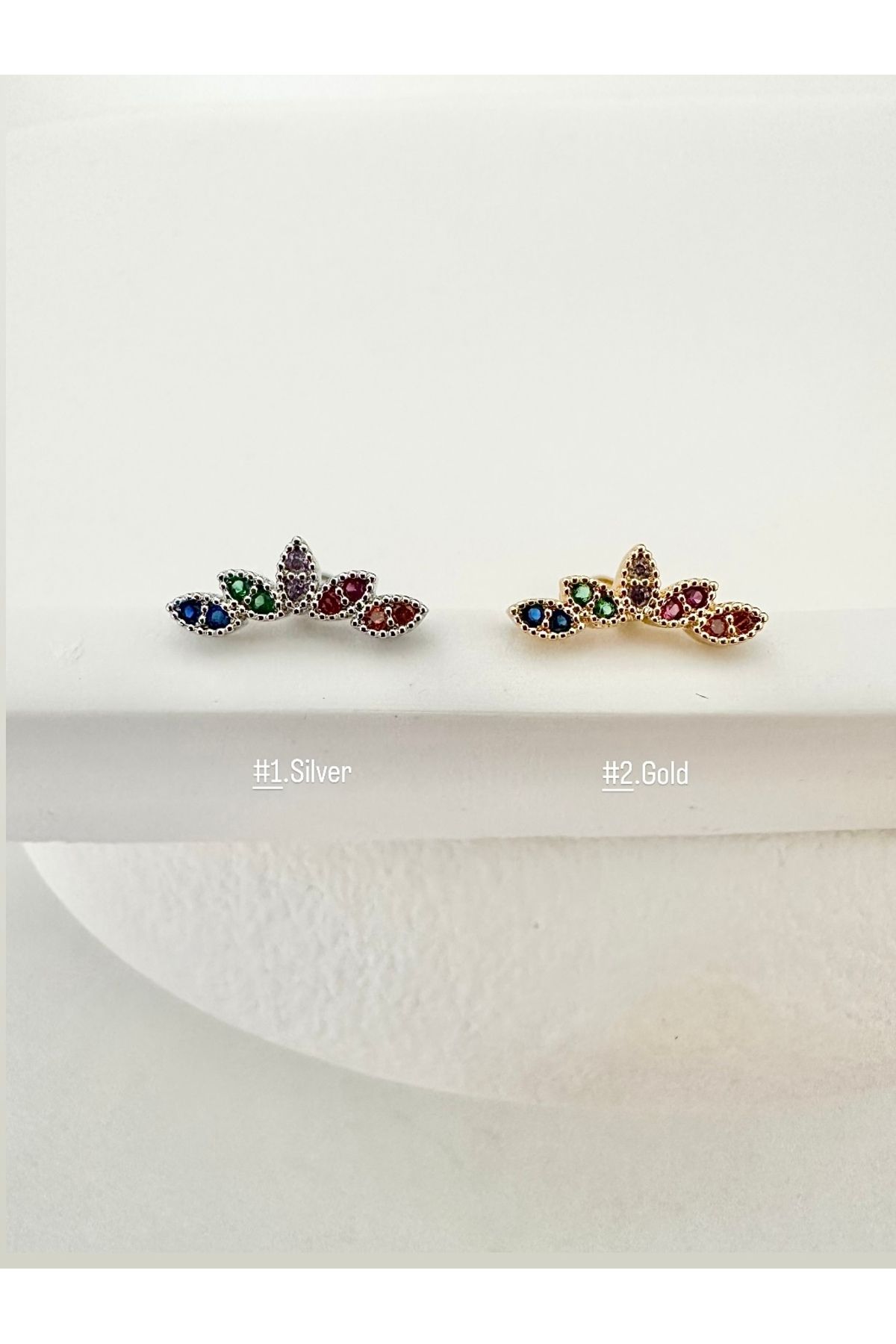 My Bellas Jewels Cerrahi Çelik Tragus Piercing, Helix, Flat, Conch, Lobe (1 Adet)