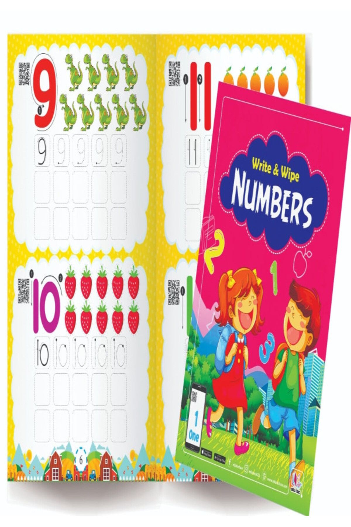 Other Books-Write and Erase Set (4 Arabic Books - ABC - Math - Numbers) - Suitable for ages 3 to 4 years with free pens 4
