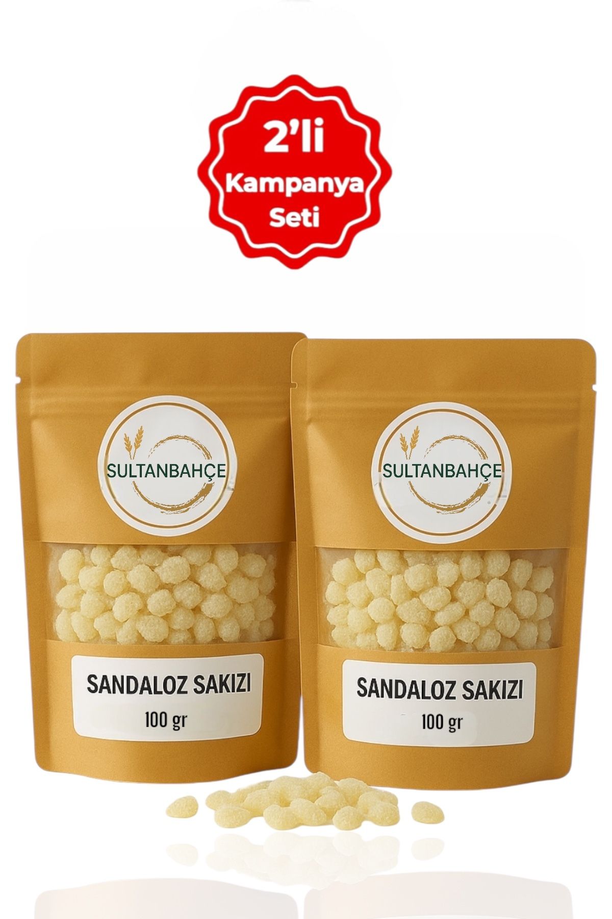 sultanbahçe Sandaloz Sakızı - Doğal Sandaloz Sakızı 2X100 Gr - Avantajlı Paket - Elma Sirkesi ile Uyumlu