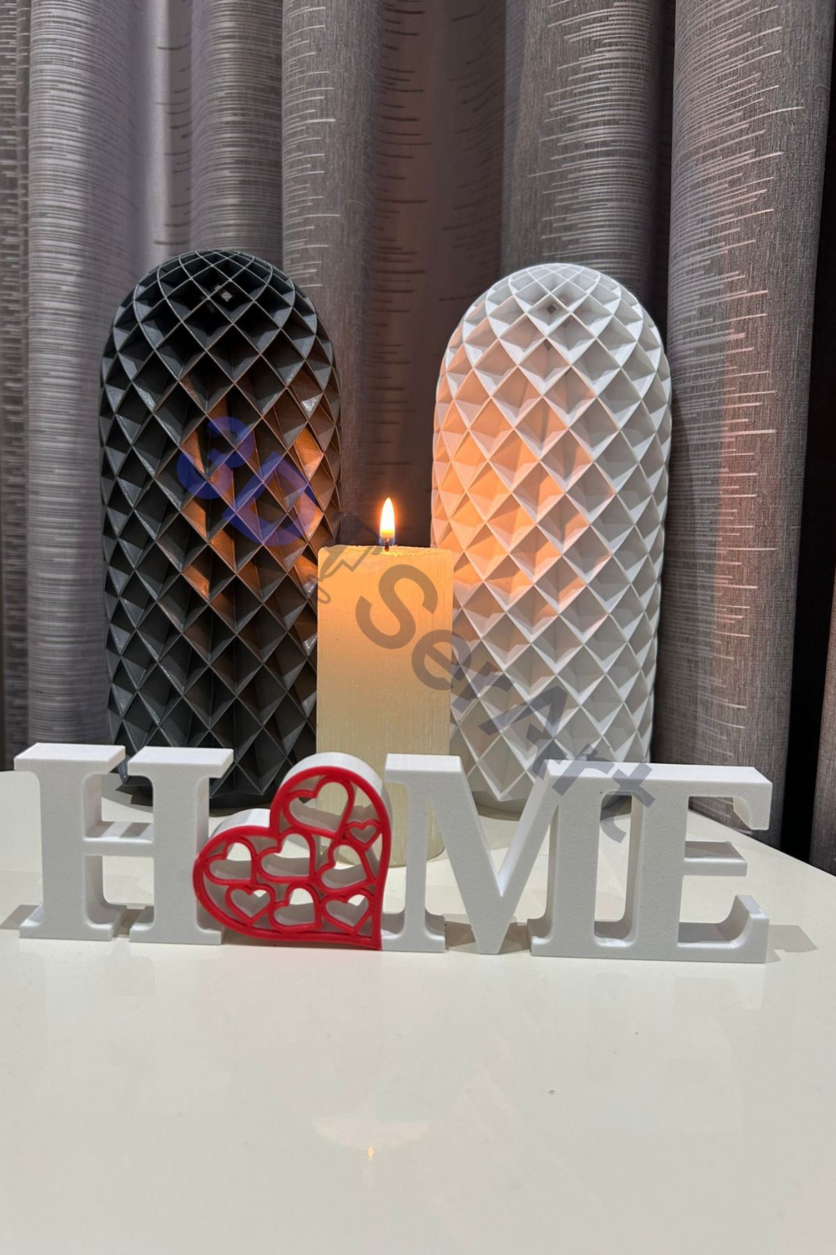 3D SerArt Kalpli Home Yazılı Tasarım Dekoratif Biblo Masaüstü Salon Dekor