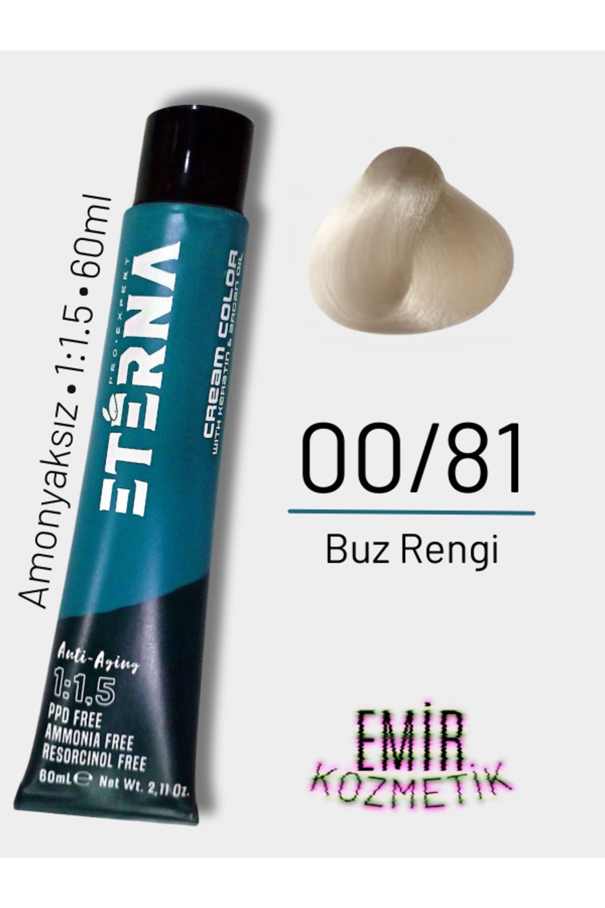 ETERNA Amonyaksız Doğal Saç Boyası - 00/81 Buz Rengi