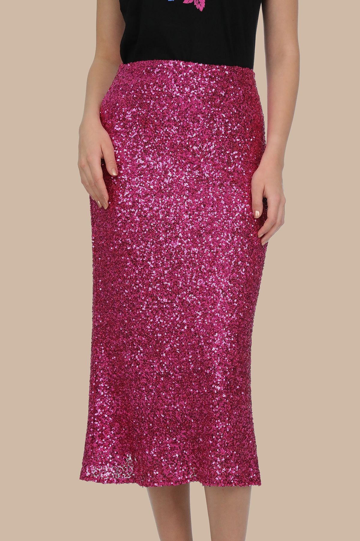 Elif Naz Moda Evi fuşya maksi payet etek