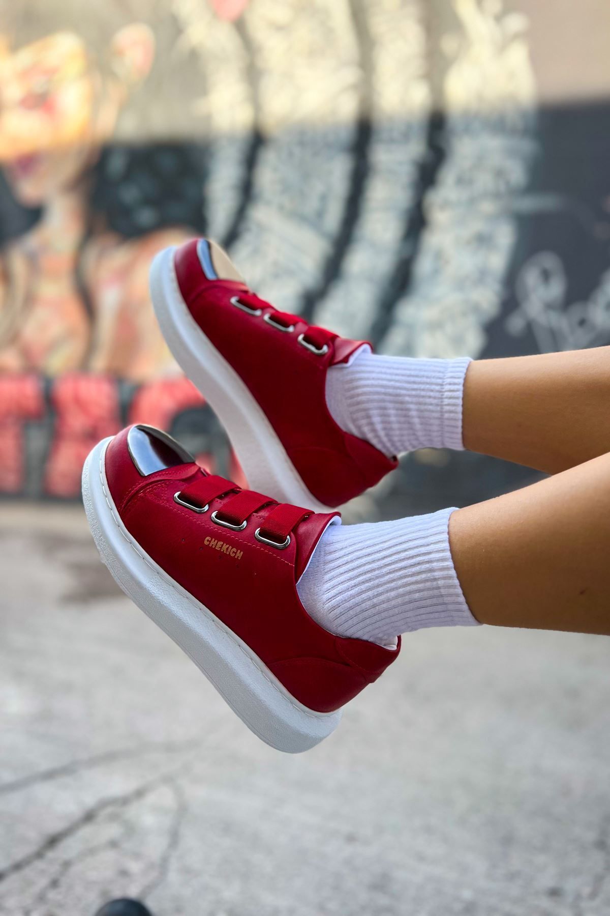 onlinebutik CH251 CBT Mirror Kadın Ayakkabı KIRMIZI