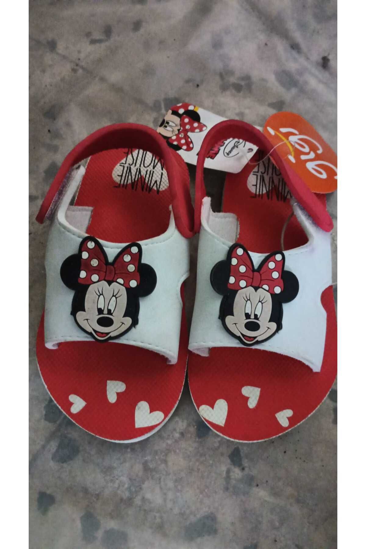 Gigi kırmızı beyaz minnie mouse sandalet