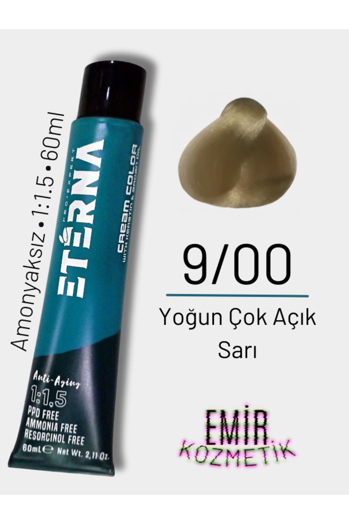 ETERNA Amonyaksız Doğal Saç Boyası - 9/00 Yoğun Çok Açık Sarı