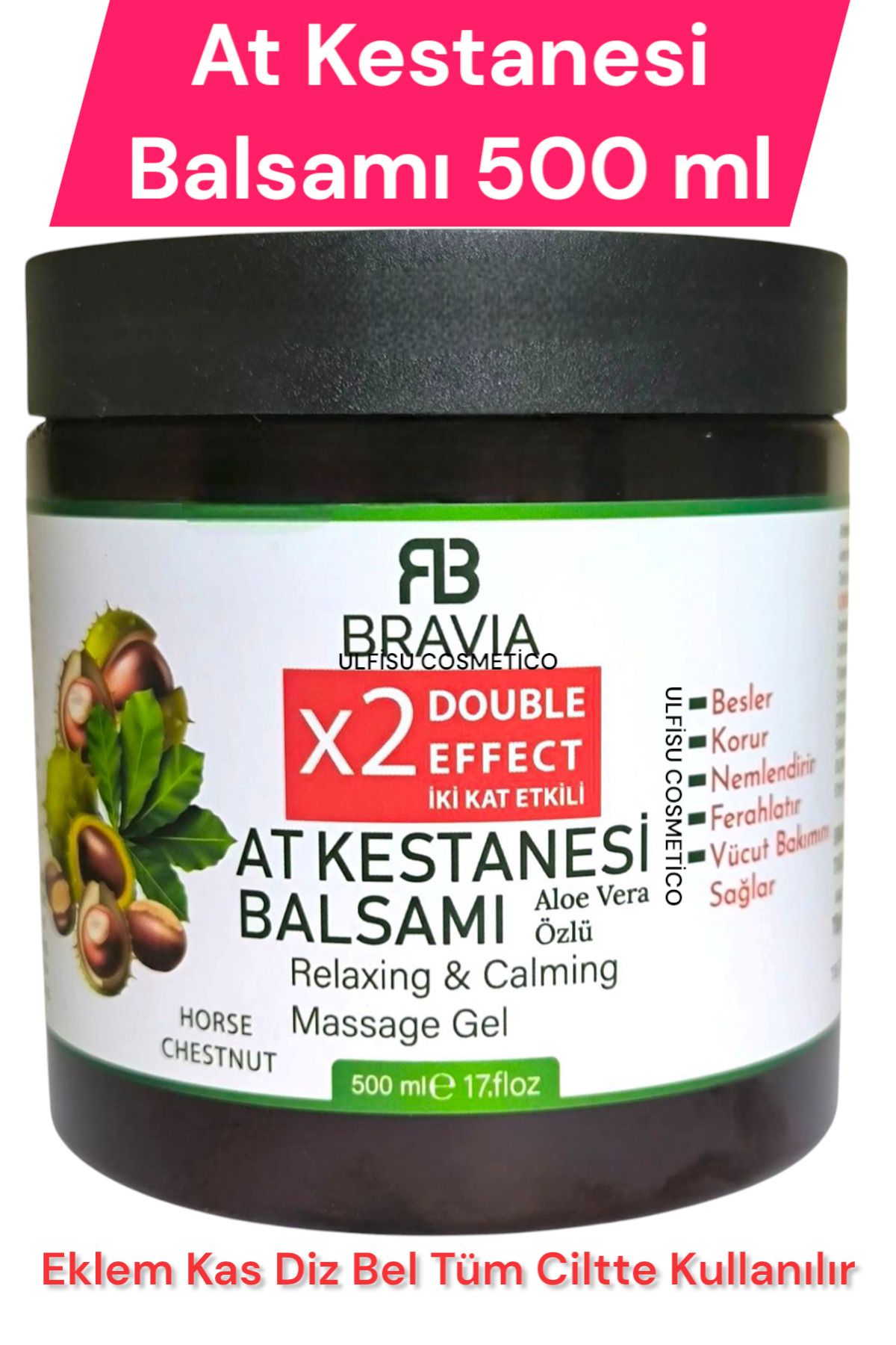 ULFİSU COSMETİCO Bravia At Kestanesi Balsamı 500 ml - At Kestanesi Jeli 500 ml Aloevera Katkılı