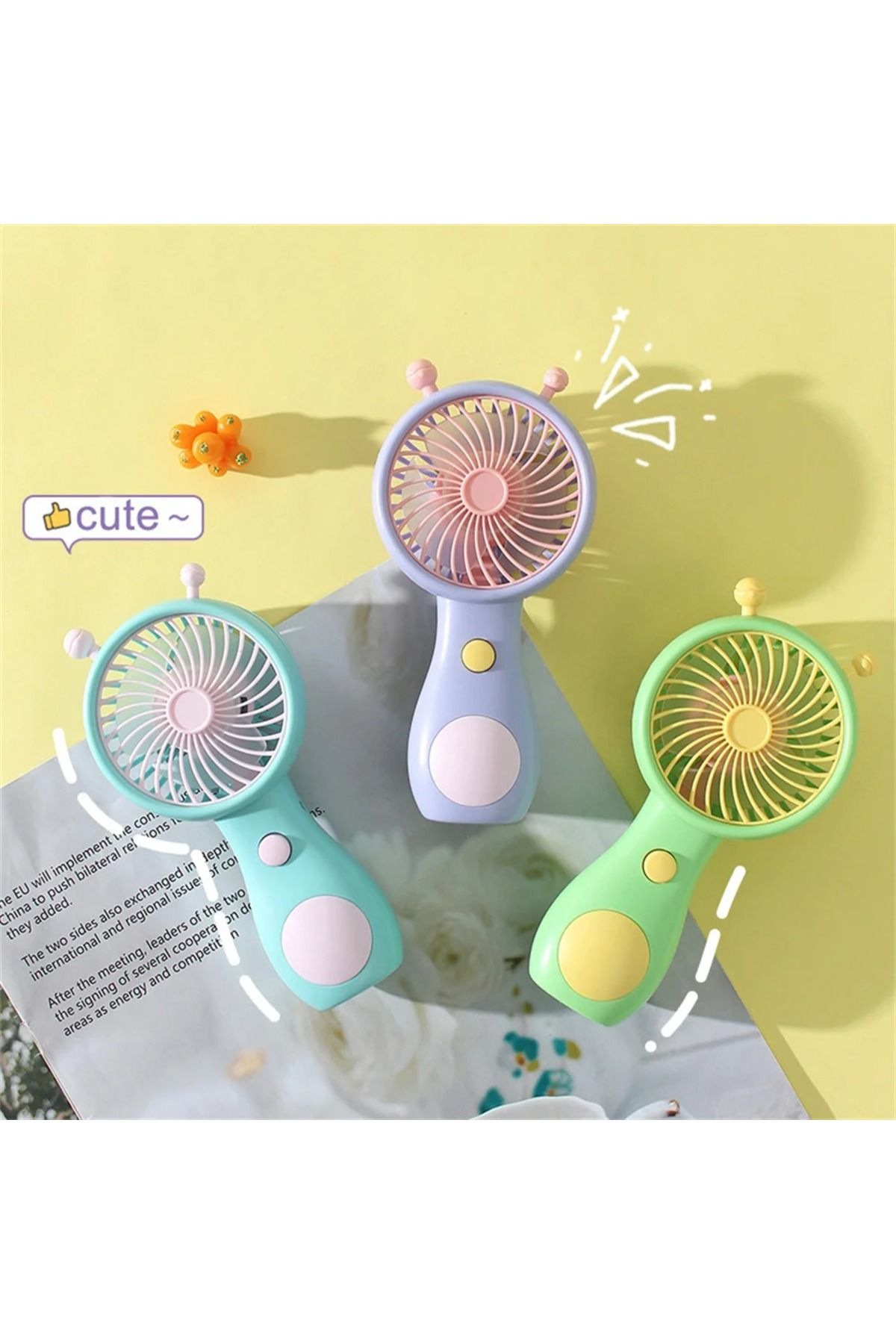 WENTER Mini Şarjlı Vantilatör – El Tipi USB Fan, Taşınabilir ve Sessiz Soğutucu