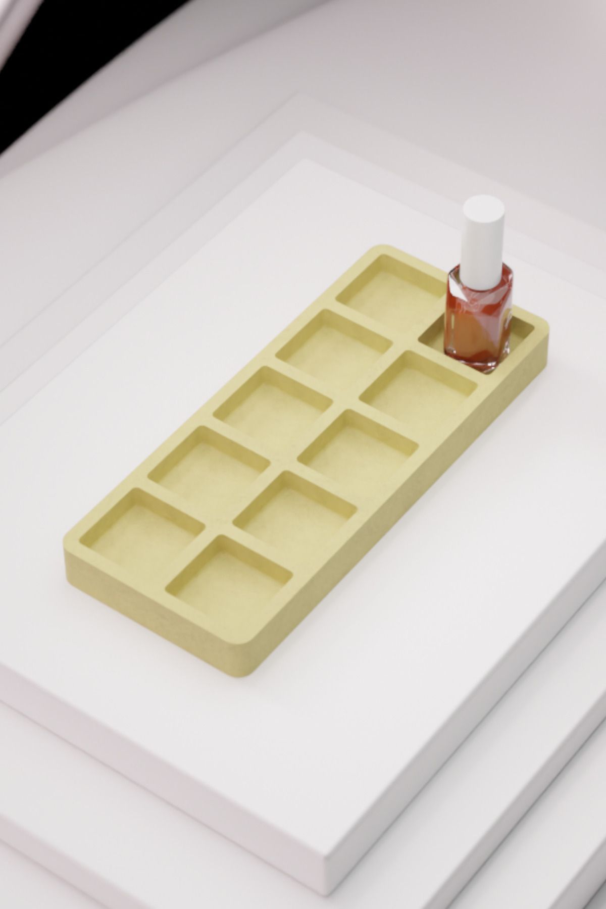 wooden lane studio Modern Beton Oje Makyaj Takı Yüzük Organizeri Pastel Renkli 10 Bölmeli Masa Taş Organizer