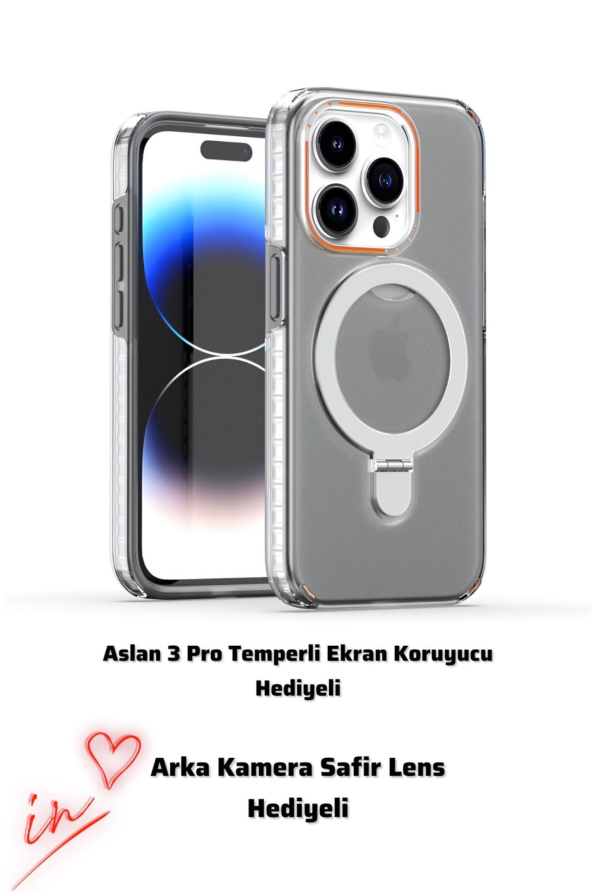 ucuzmi İphone 13-14 Telefonlara Uyumlu Yeni Aslan 3 Pro 360 Full Korumalı Kapak Kılıf