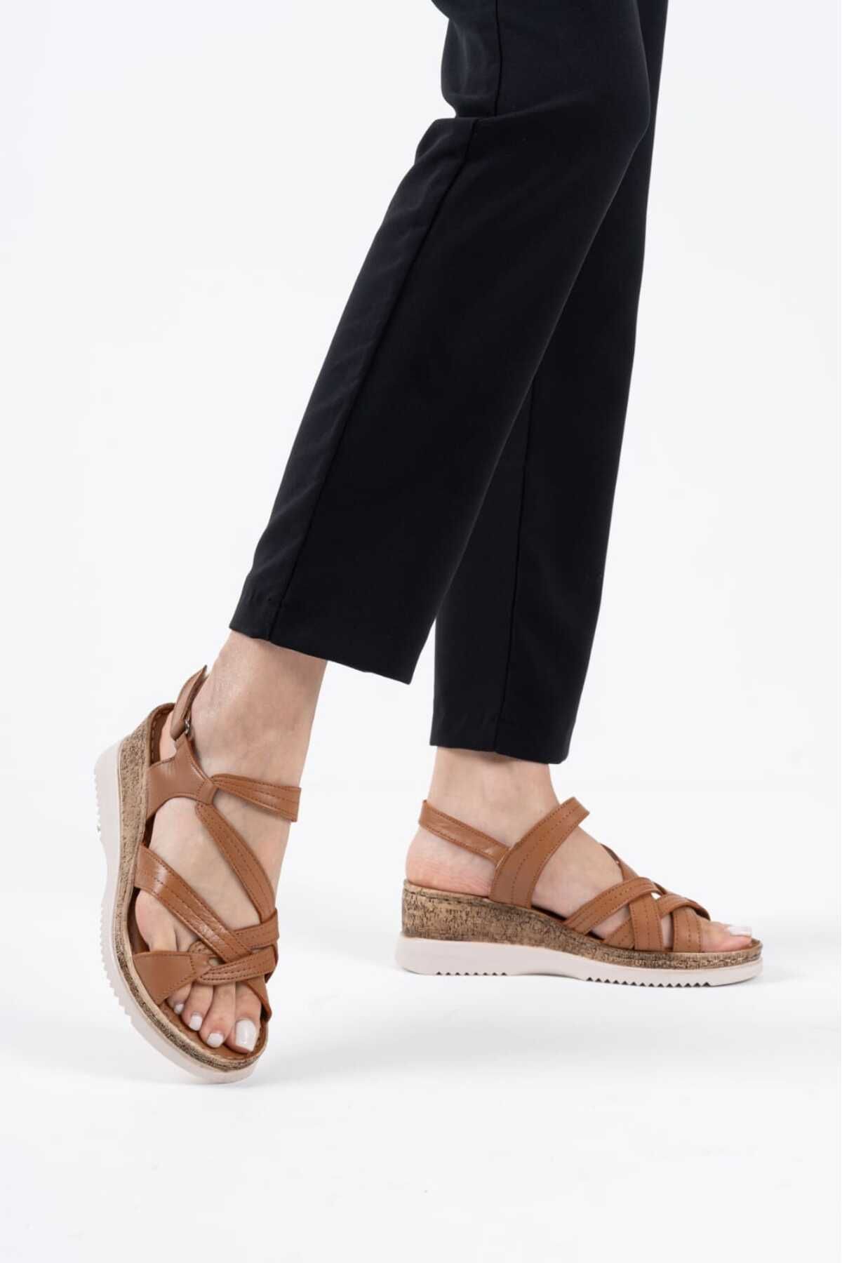 Halat Shoes Kadın Hakiki Deri Klasik Sandalet HLT-227