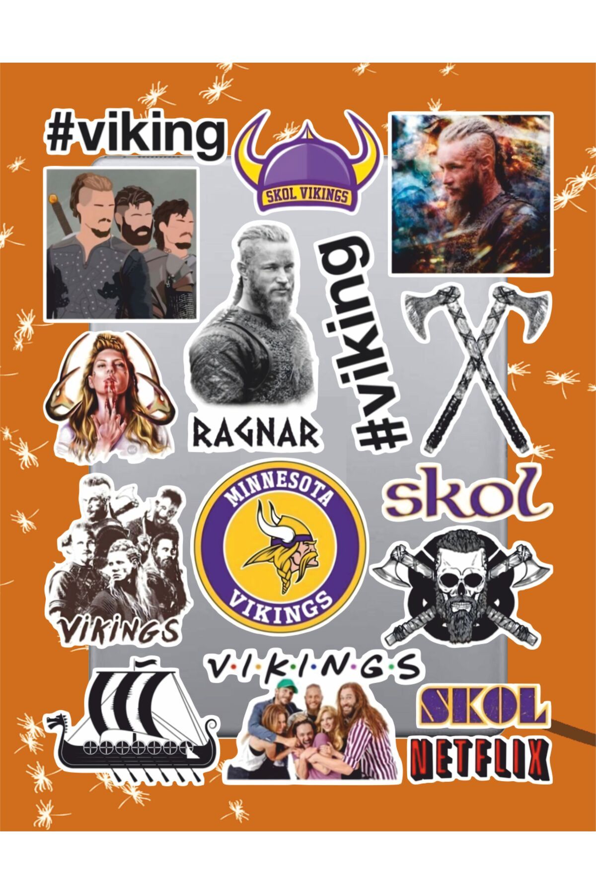 hediyenebak Vikingler Sticker Seti | Laptop Ajanda Pc Tablet Telefon Defter Etiket Bullet Journal