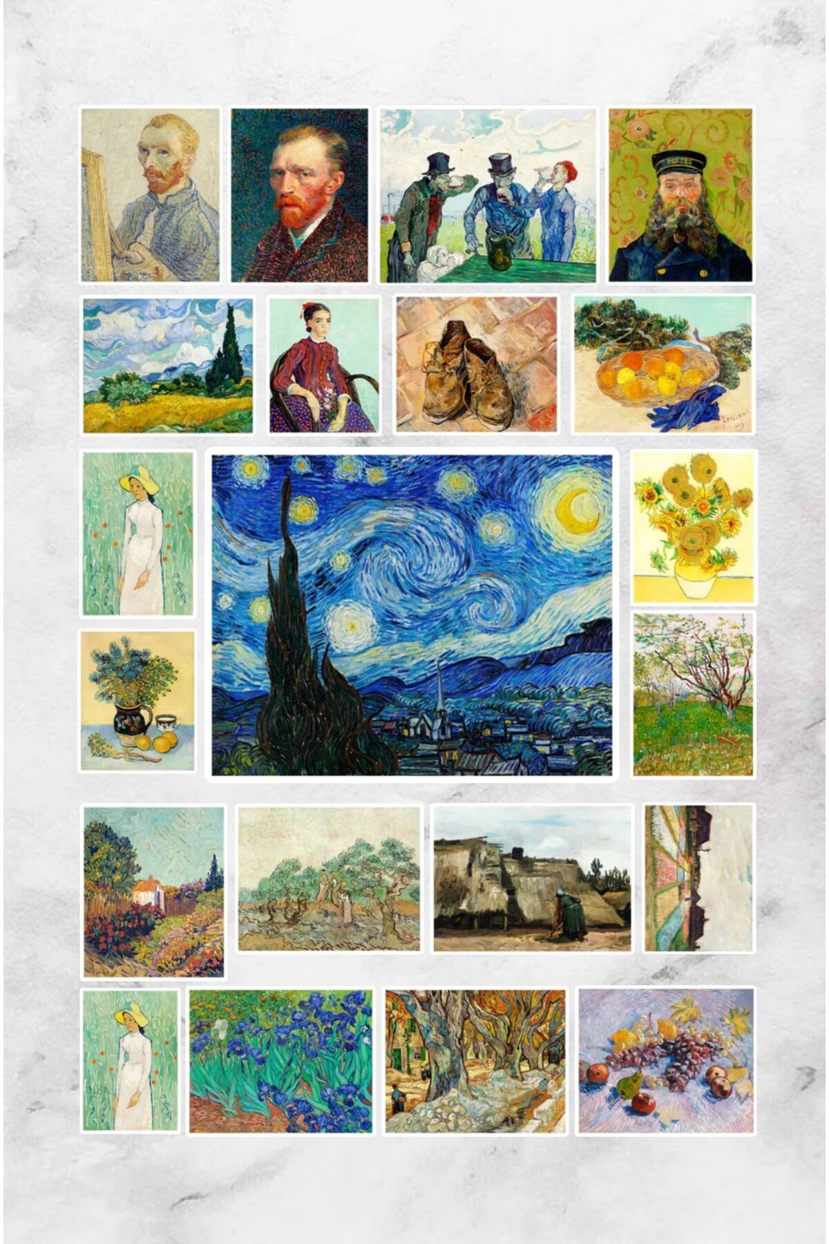 hediyenebak Van Gogh Seri 2 Sticker Seti | Laptop Ajanda Pc Tablet Telefon Defter Etiket Bullet Journal
