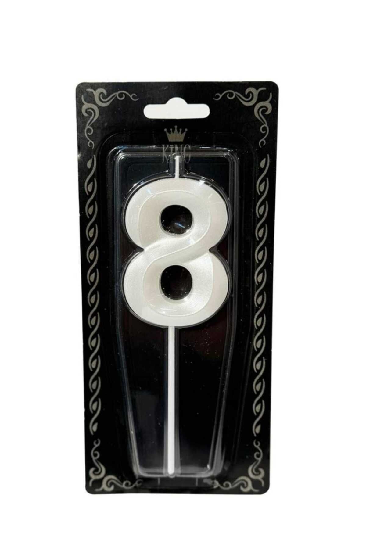 PARTİ AŞKI Beyaz Renk Rakam Mum & 15 Cm & Cupcake-Doğum Günü Pasta Mumu