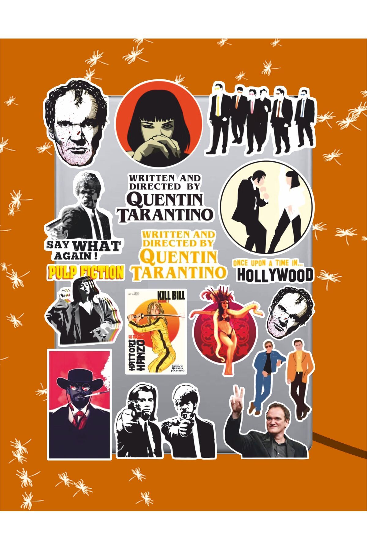 hediyenebak Quentin Tarantino Sticker Seti | Laptop Ajanda Pc Tablet Telefon Defter Etiket Bullet Journal