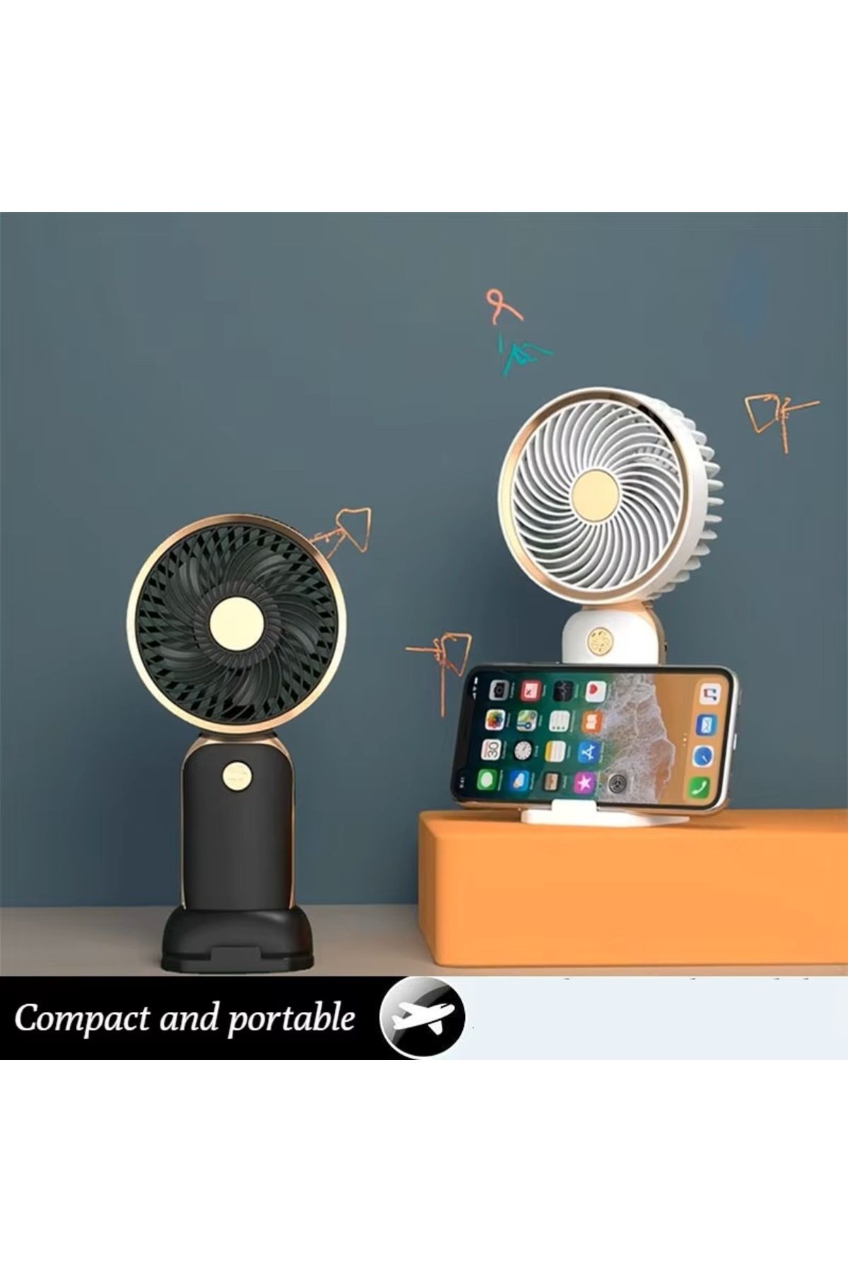 Zoli Taşınabilir Çok Hafif Şarjlı Mini El Vantilatörü, Serinletici Mini Fan
