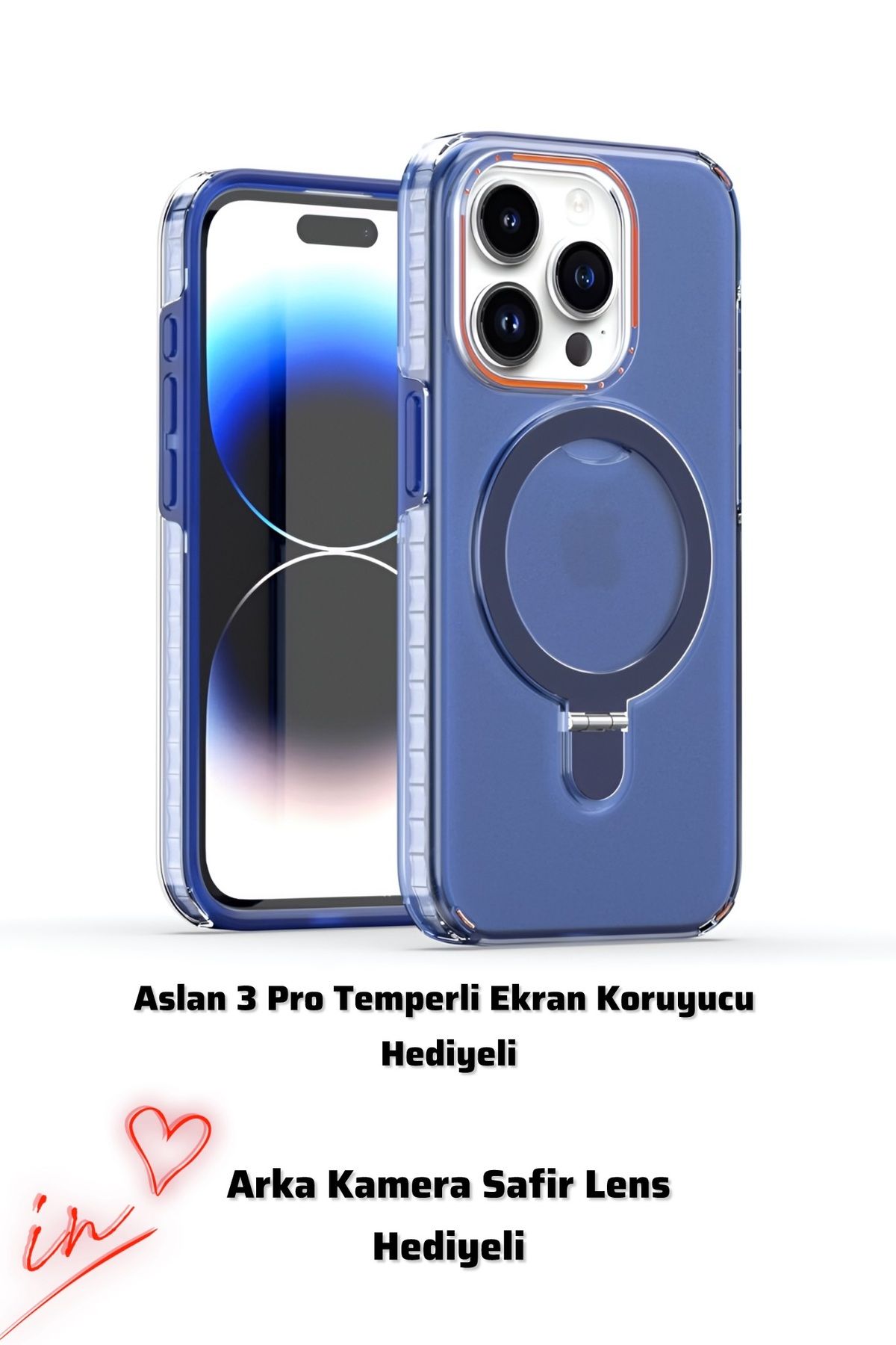 ucuzmi İphone 13-14 Telefonlara Uyumlu Yeni Aslan 3 Pro 360 Full Korumalı Kapak Kılıf