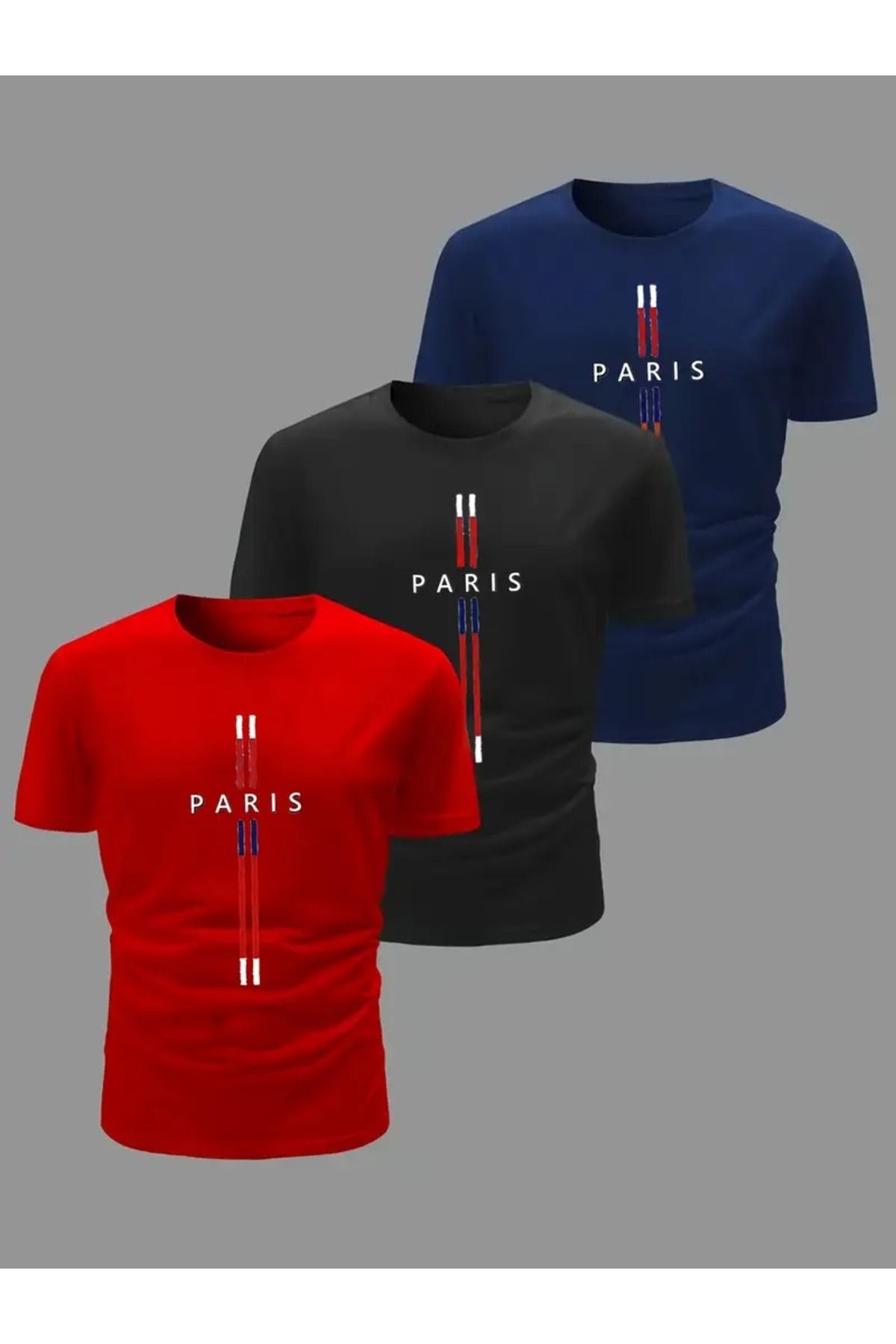PAVRO Unisex Tshrt Pavro rahat kesim prs baskılı renkli çoklu renkli kaliteli tshrt