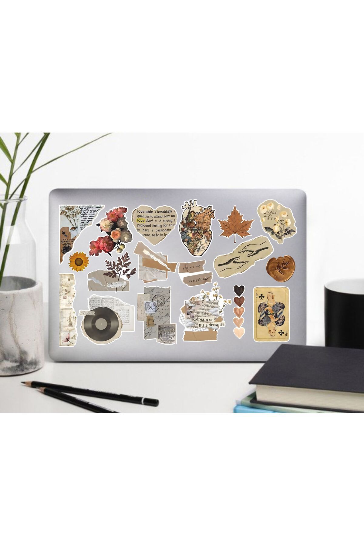 hediyenebak Vintager Temalı Seri 2 Sticker Seti | Laptop Ajanda Pc Tablet Telefon Defter Etiket Bullet Journal