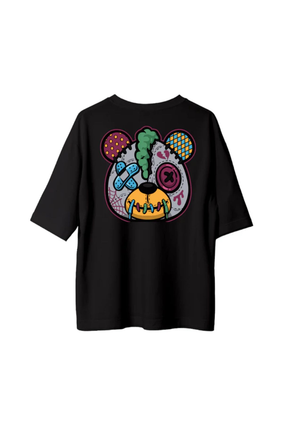 SVART WEAR Cartoon Drummer Rock & Roll Baskılı T-Shirt Oversize Unisex Tişört