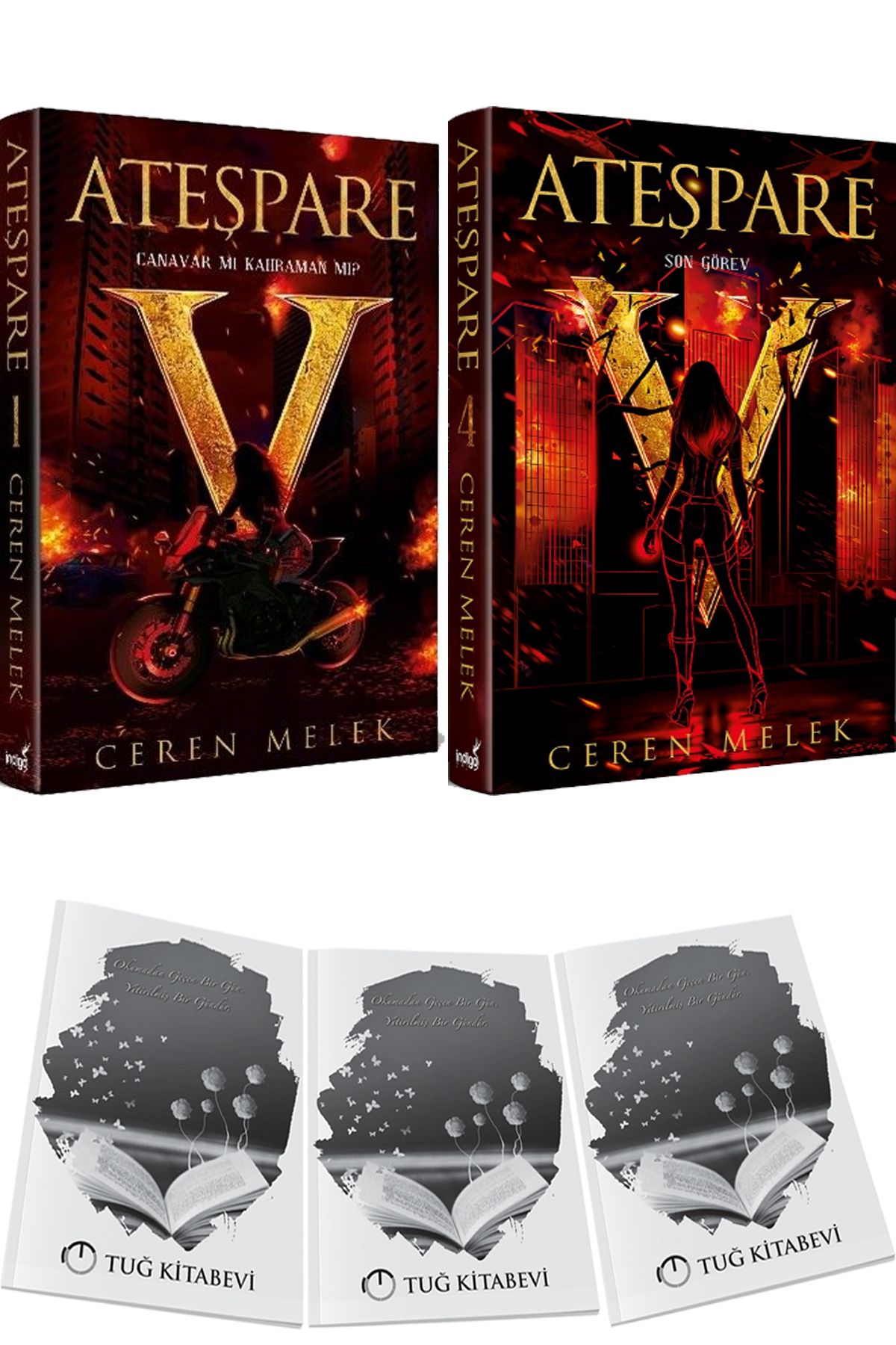 İndigo Kitap Ateşpare 1 Canavar mı Kahraman mı? Ciltli ve Ateşpare 4 Son Görev Ciltli + Hediyeli