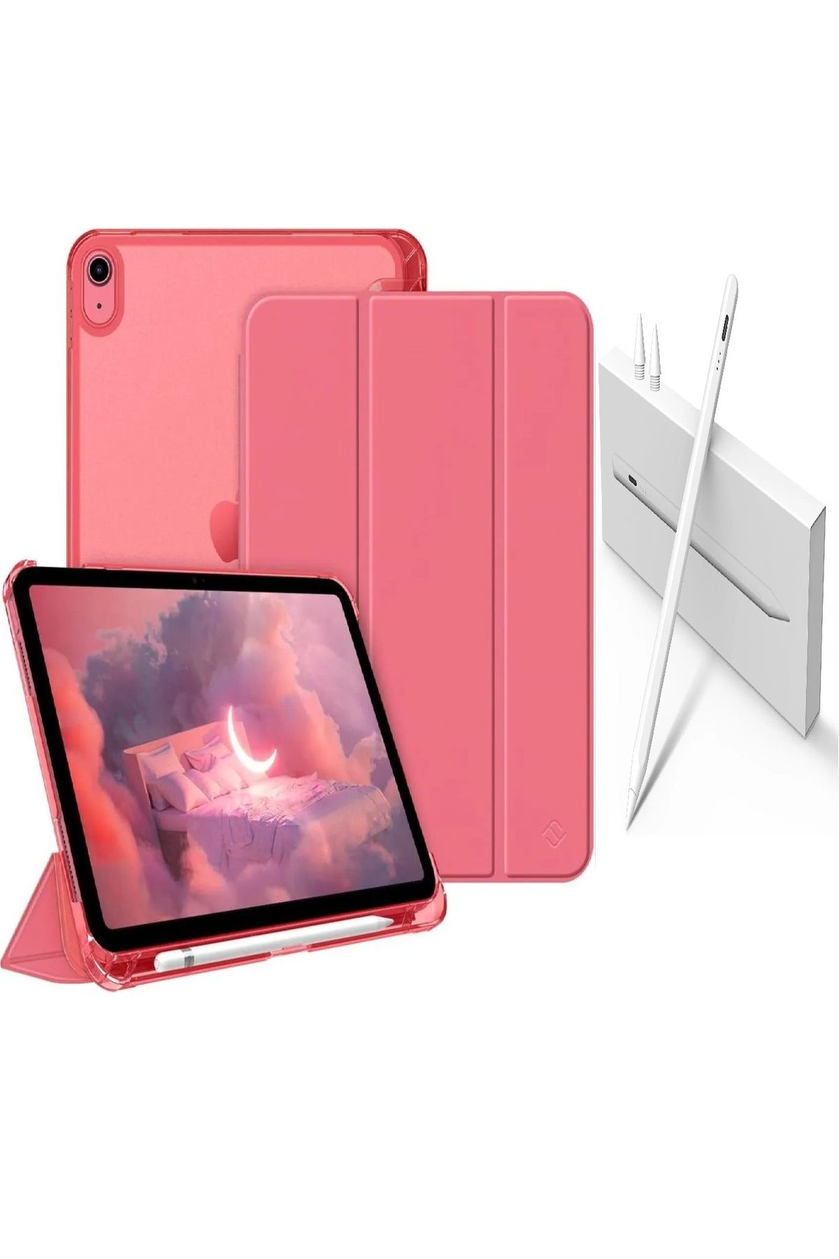 Covpor Apple iPad 10.NESİL 10.9 ve 11. NESİL A16 Uyumlu Flip Kılıf Karpuz + Pencil(Kalem)