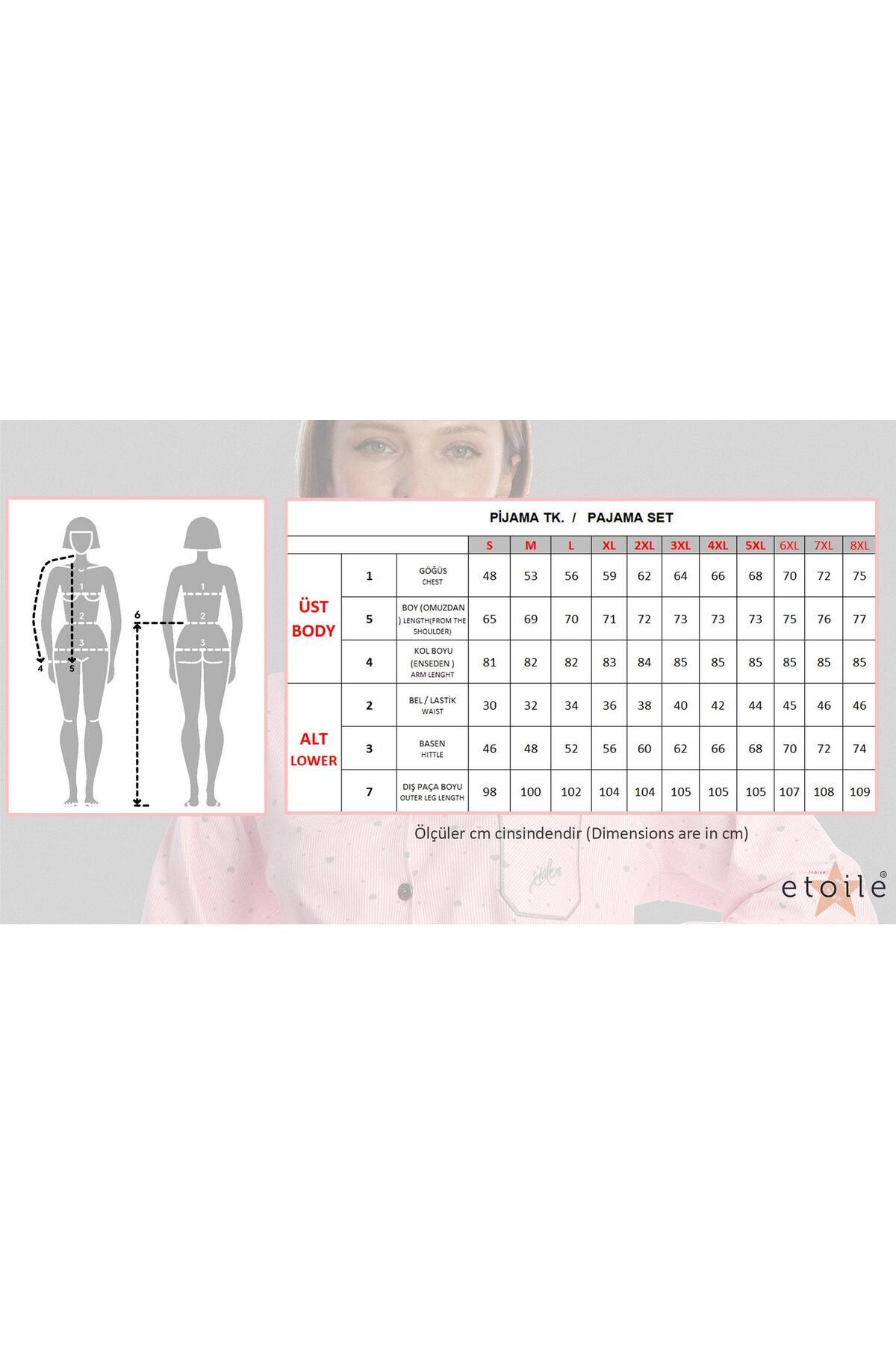 Etoile-Cotton Front Buttoned Large Size Women's Pajama Set 4