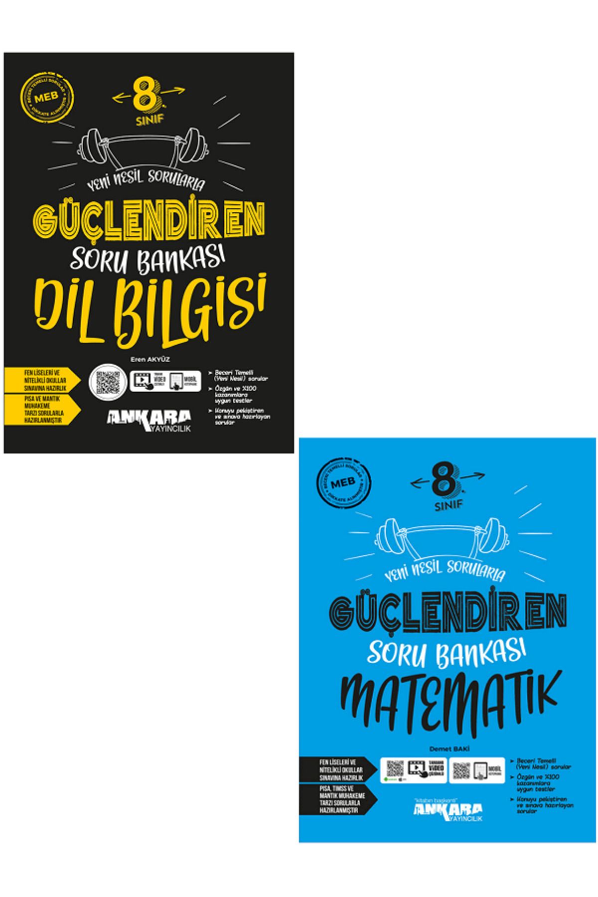 Efsane Yayınları 8.Sınıf Ankara Güçlendiren Dil Bilgisi + Matematik Soru Bankaları - Tamamı Video Çözümlü - 2 KİTAP