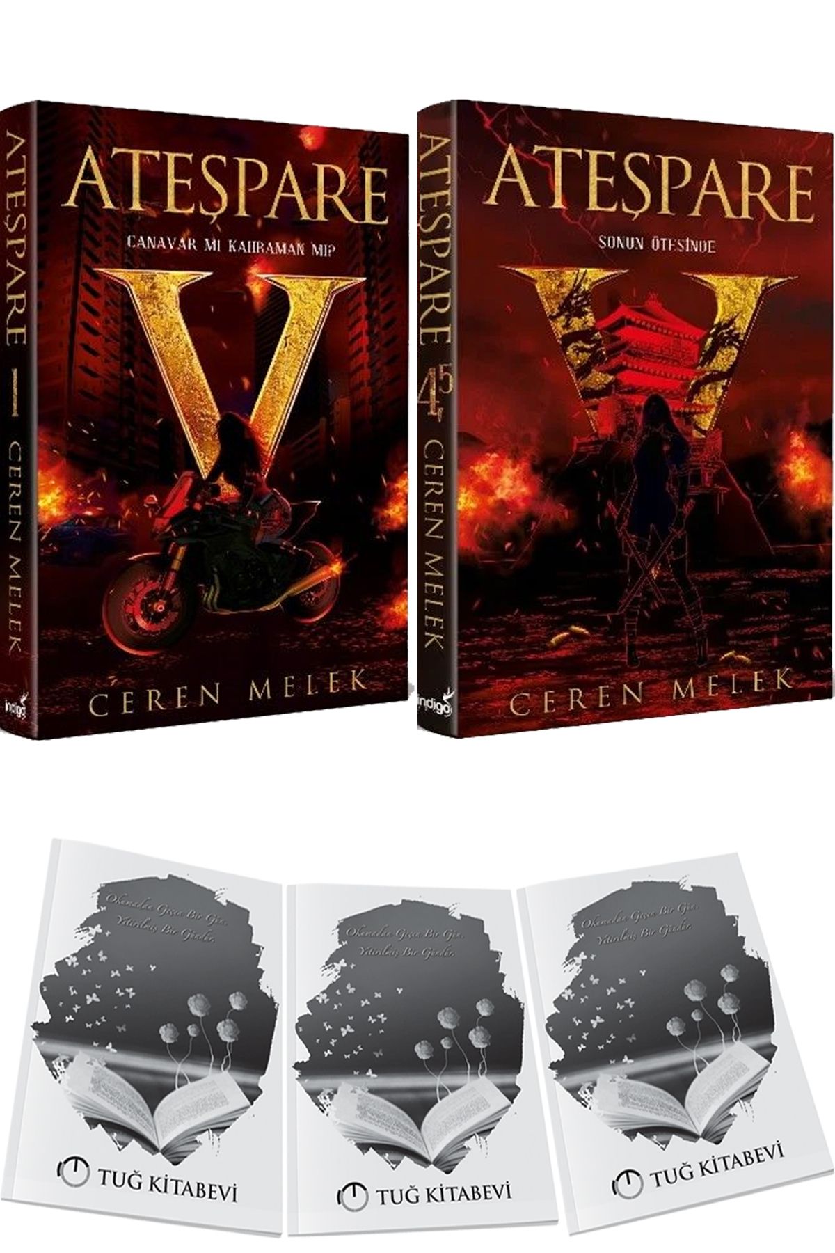 İndigo Kitap Ateşpare 1 Canavar mı Kahraman mı? Ciltli ve Ateşpare 4,5 Sonun Ötesinde Ciltli + Hediyeli