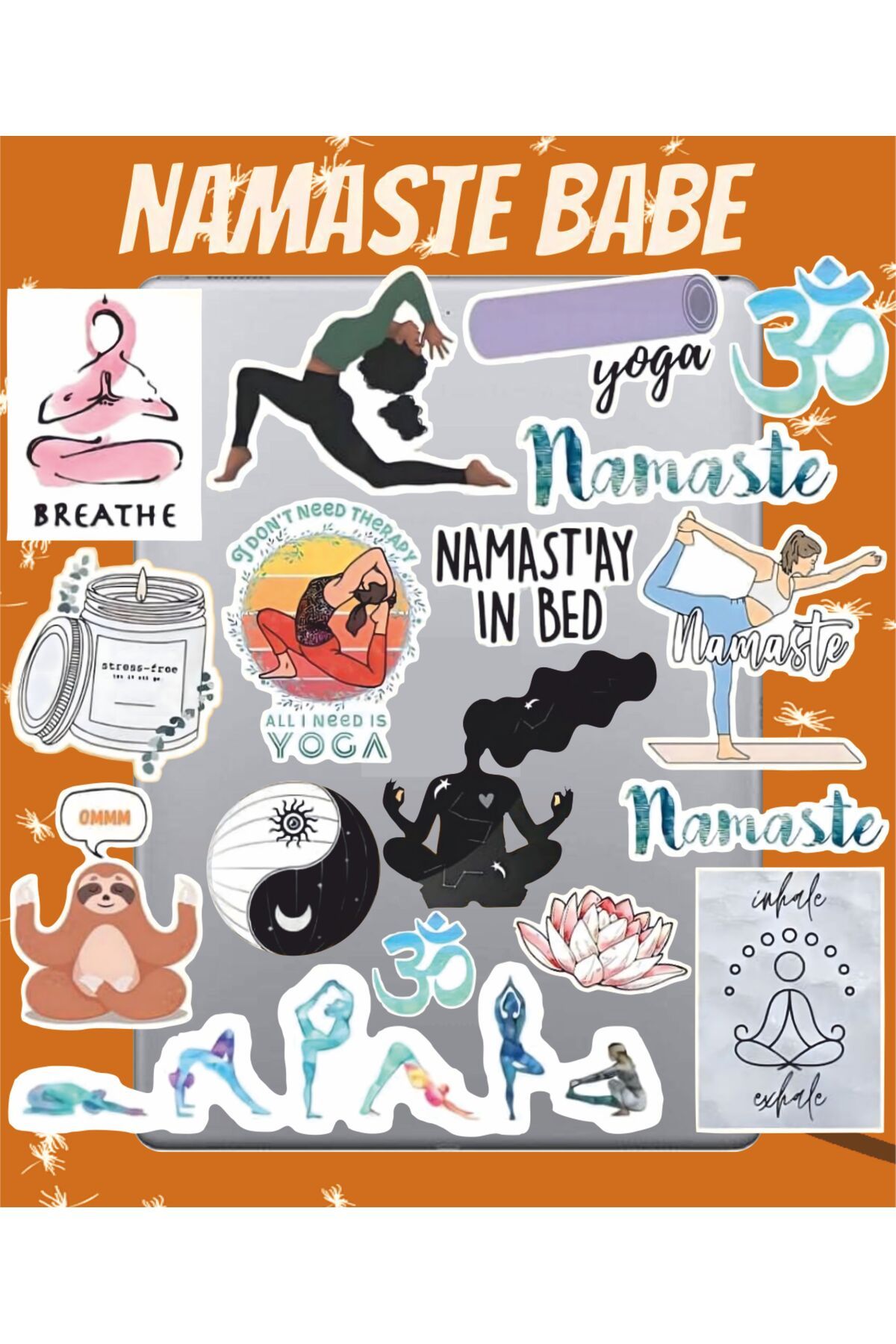 hediyenebak Yoga Seri 2 Sticker Seti | Laptop Ajanda Pc Tablet Telefon Defter Etiket Bullet Journal