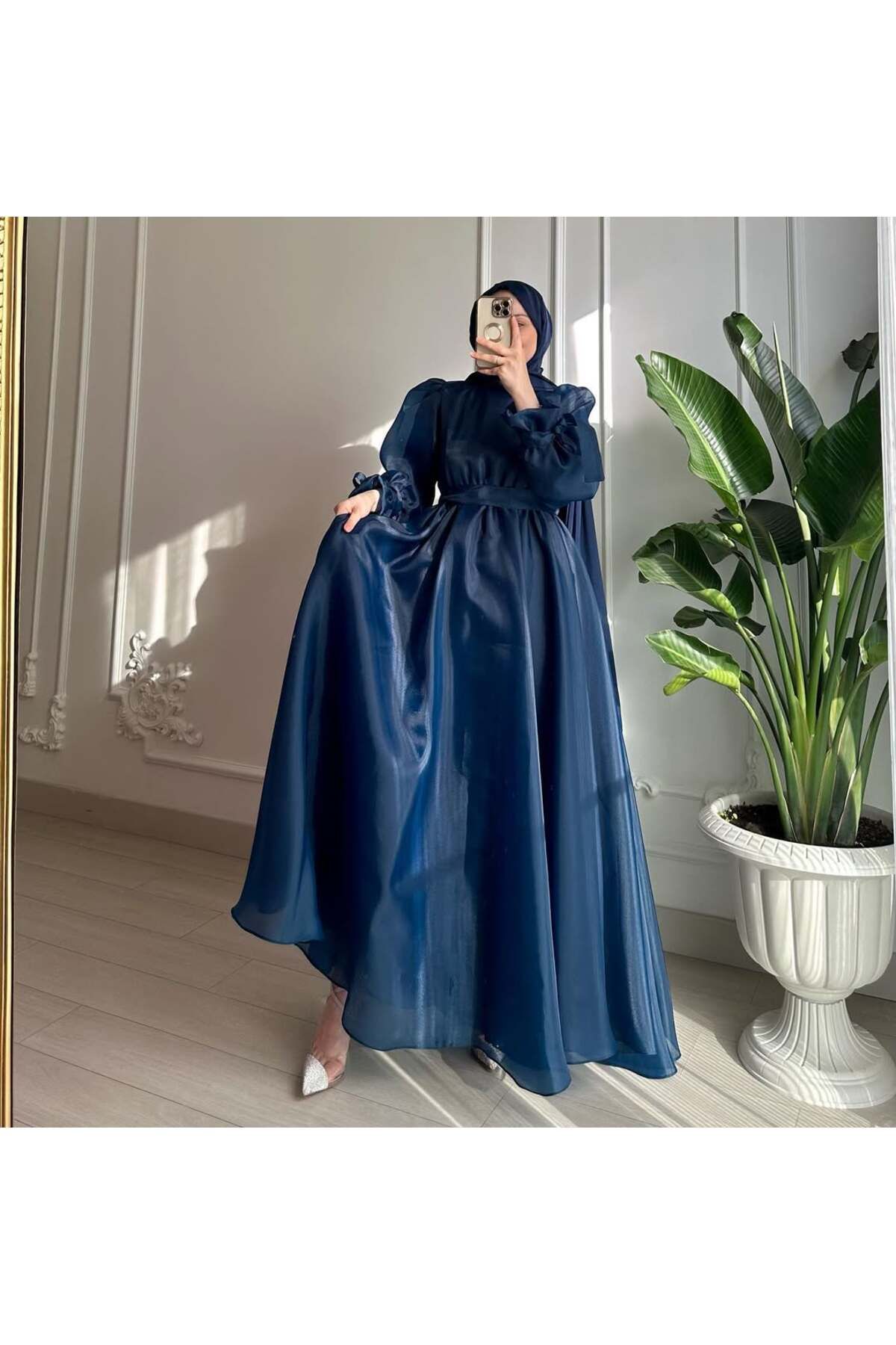 Butik şifon tesetür abiye